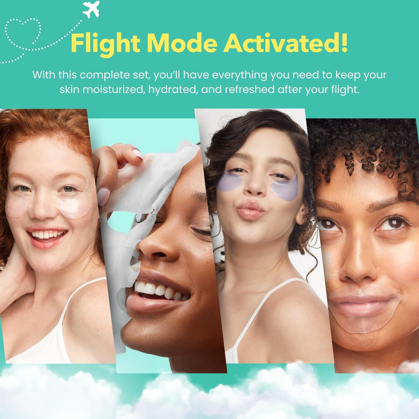 Patchology On The Fly Travel Facial Kit – Hydrating Sheet Masks & Patches for Face, Eyes & Lips, Travel-Friendly Skincare Essentials