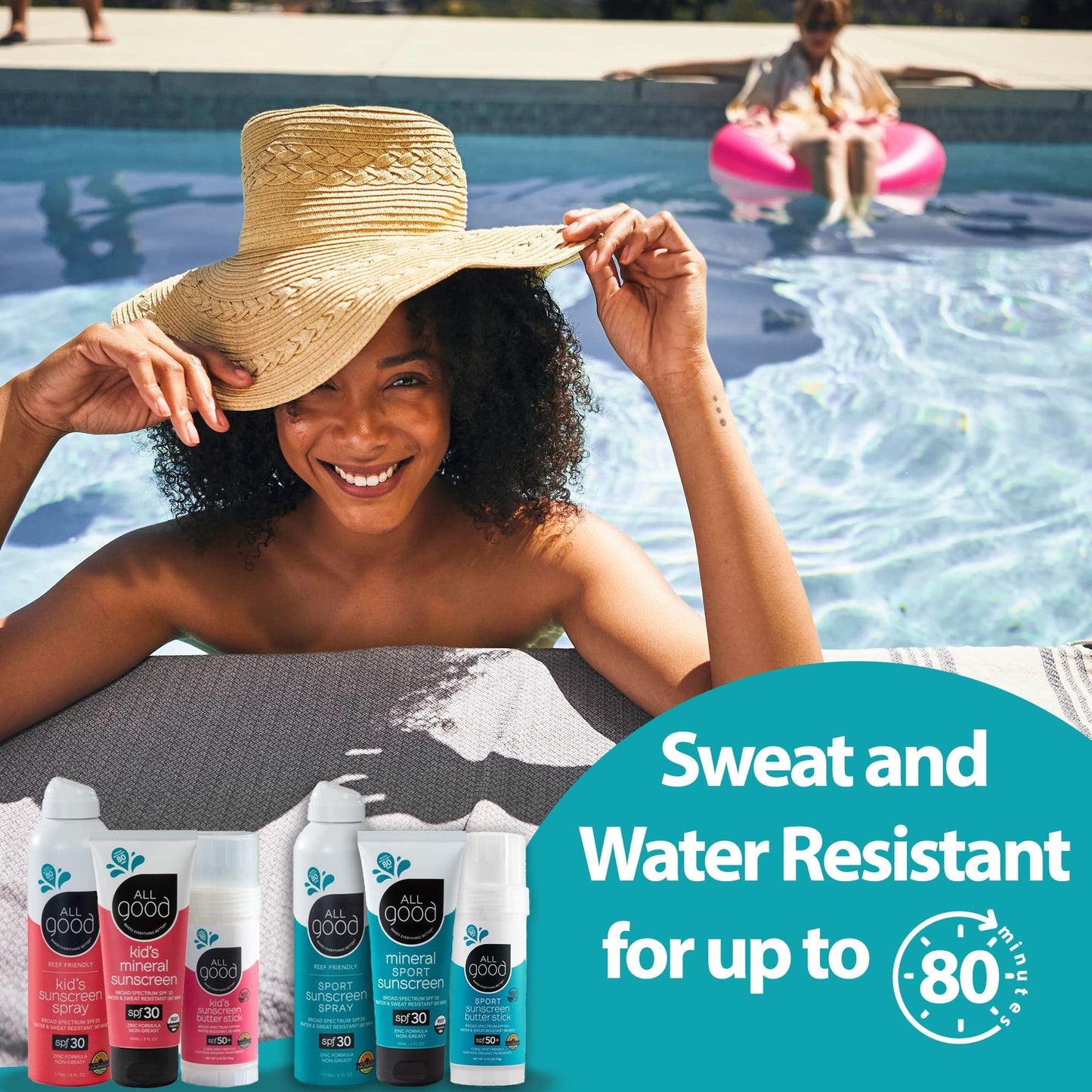 All Good Sunstick SPF 30+ Face Sunscreen 2-Pack – Water Resistant, Broad Spectrum UVA/UVB, Reef-Friendly, Beeswax & Vitamin E