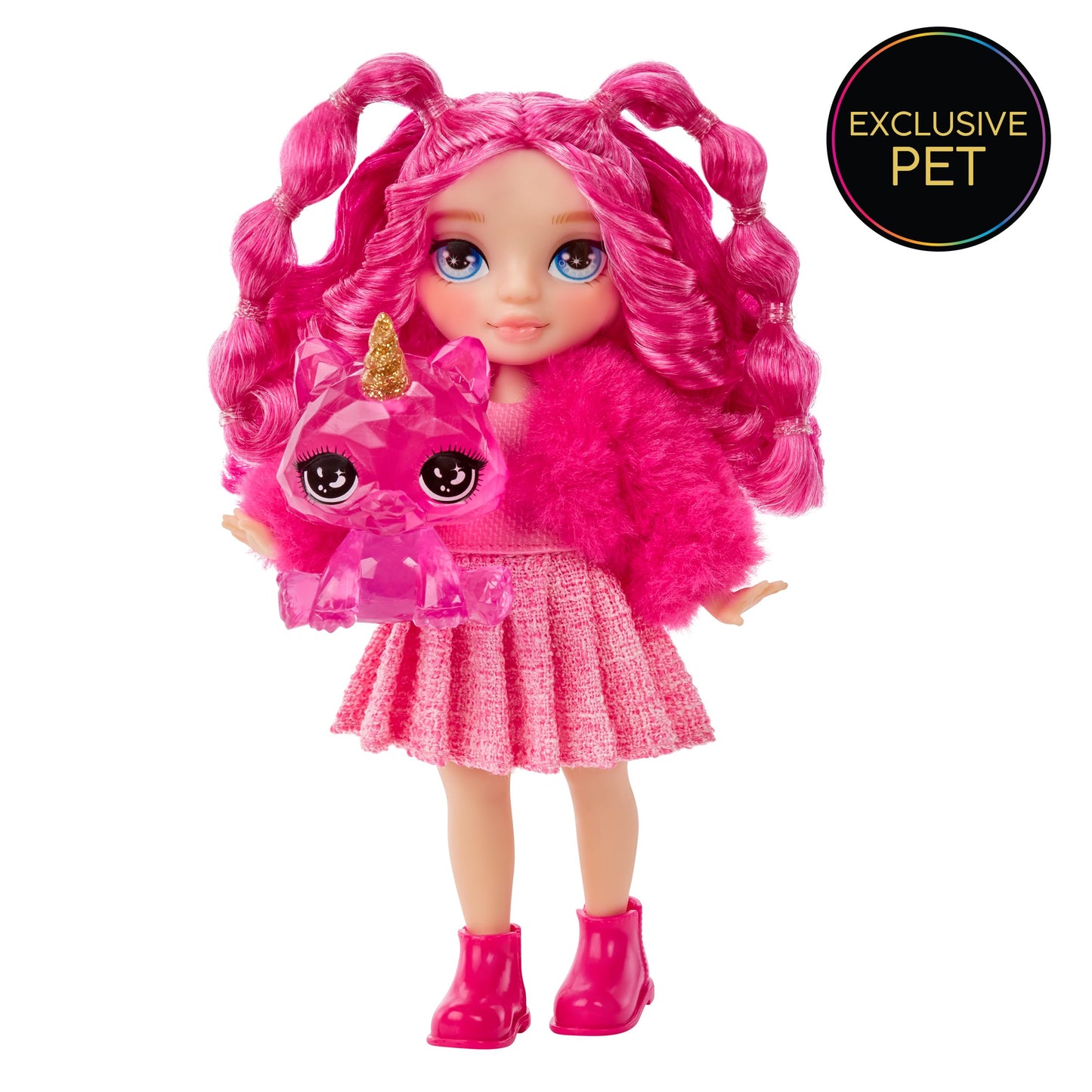 Rainbow High Littles – Magenta Monroe, Pink 5.5" Posable Small Doll with Purse, Magical Pet Kitty, Girls Toy Gift, Kids Ages 4-12 Years