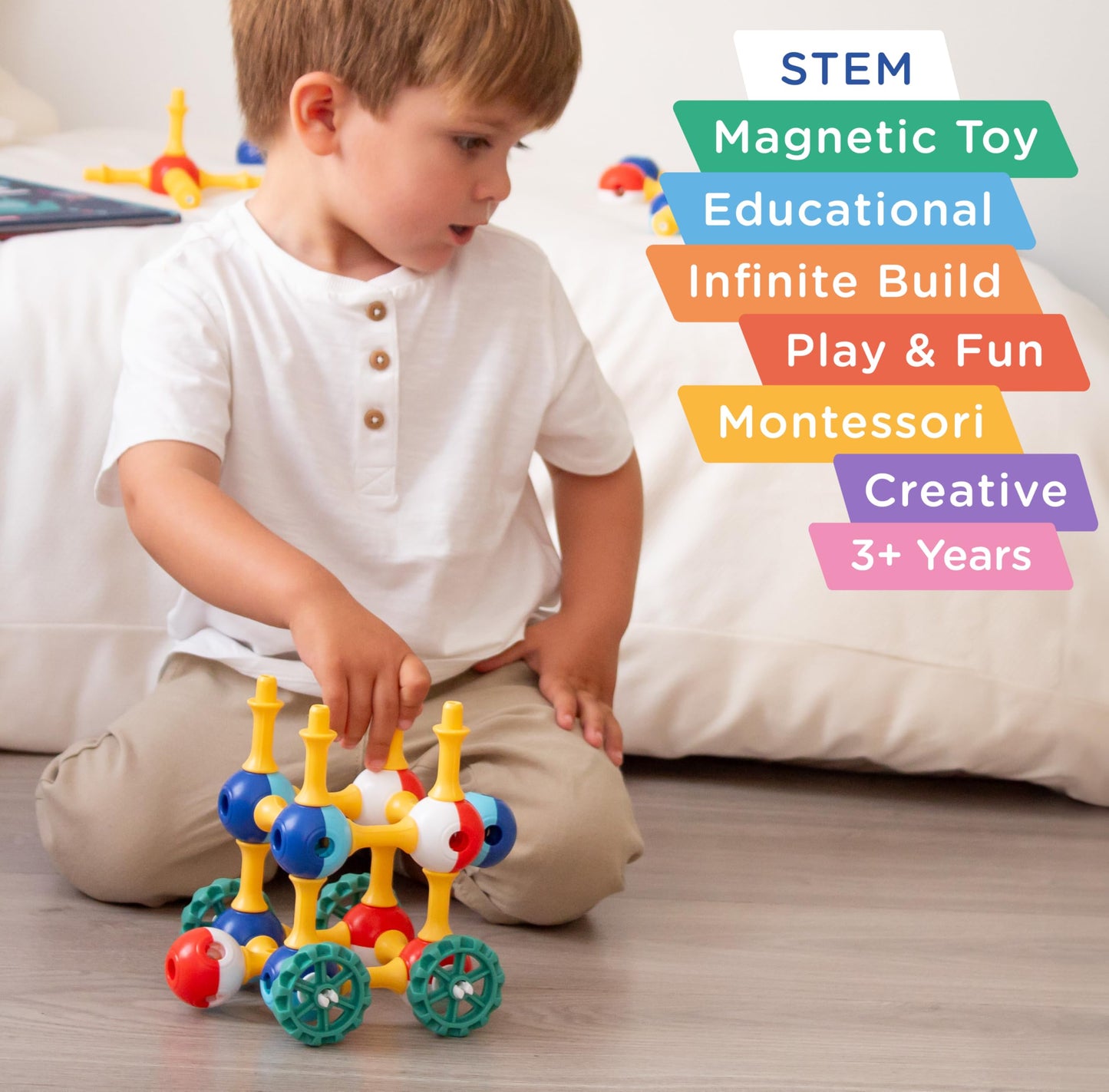 KUB Planet - Magnetic Building Set for Kids, STEM Educational Toys for 3+ Year Old Boys and Girls, Space Planet Blocks