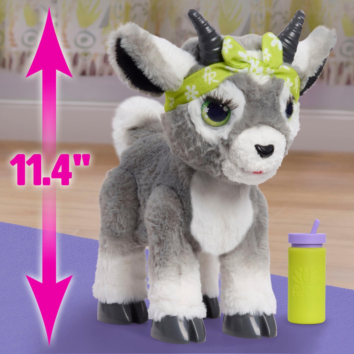 furReal Daisy the Yoga Goat Interactive Toy, 11-inch Realistic Plush, Kids Toys for Ages 4 Up by Just Play
