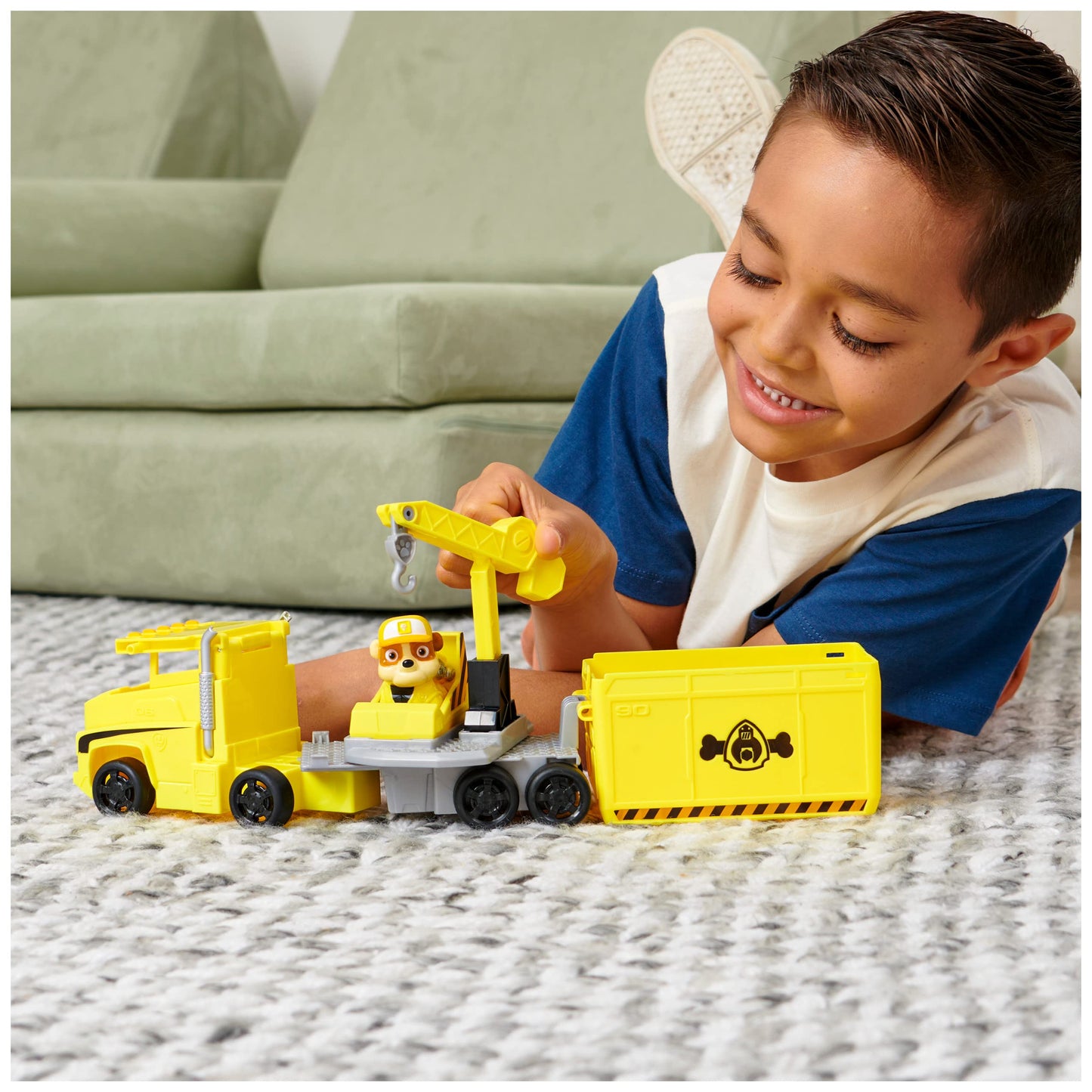 Paw Patrol, Big Truck Pup’s Rubble Transforming Toy Trucks with Collectible Action Figure, Kids Toys for Ages 3 and up