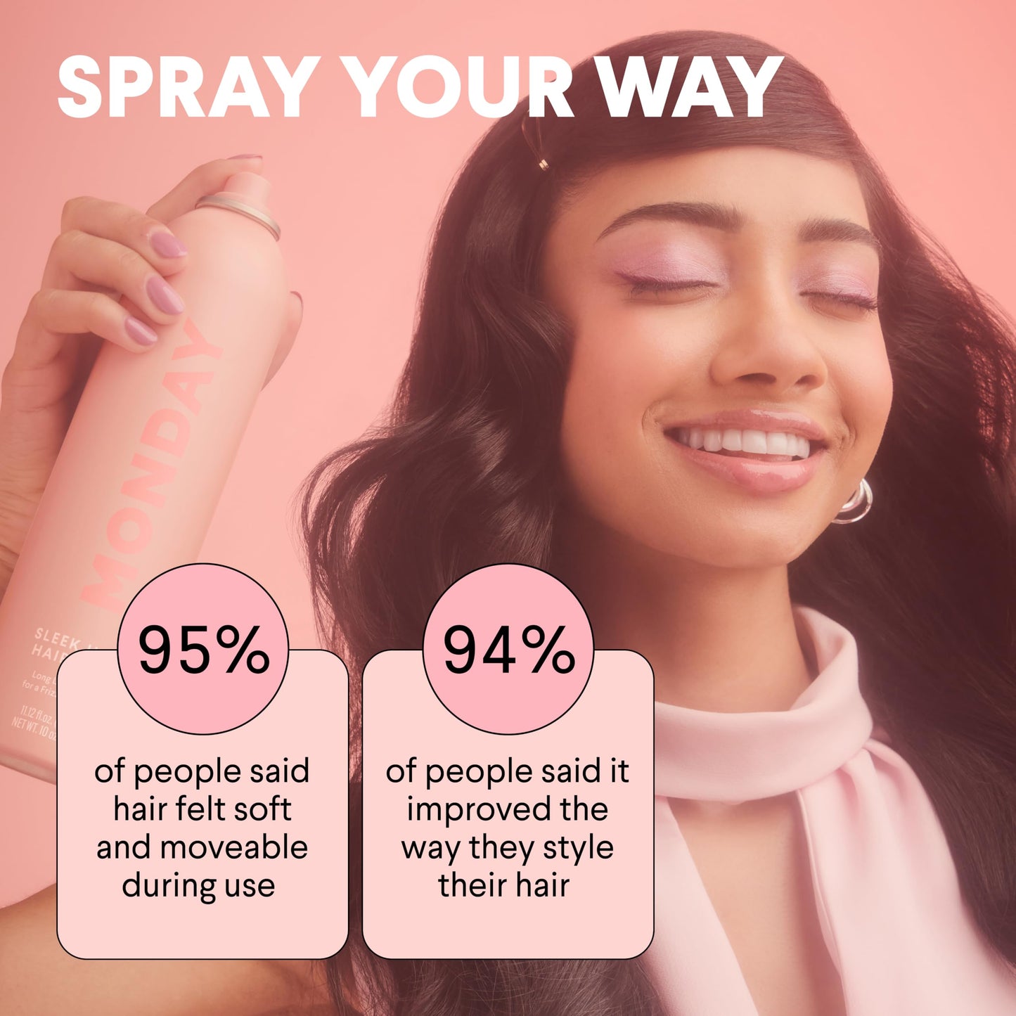 MONDAY HAIRCARE SLEEK HOLD Hairspray for long-lasting finish 329 mL