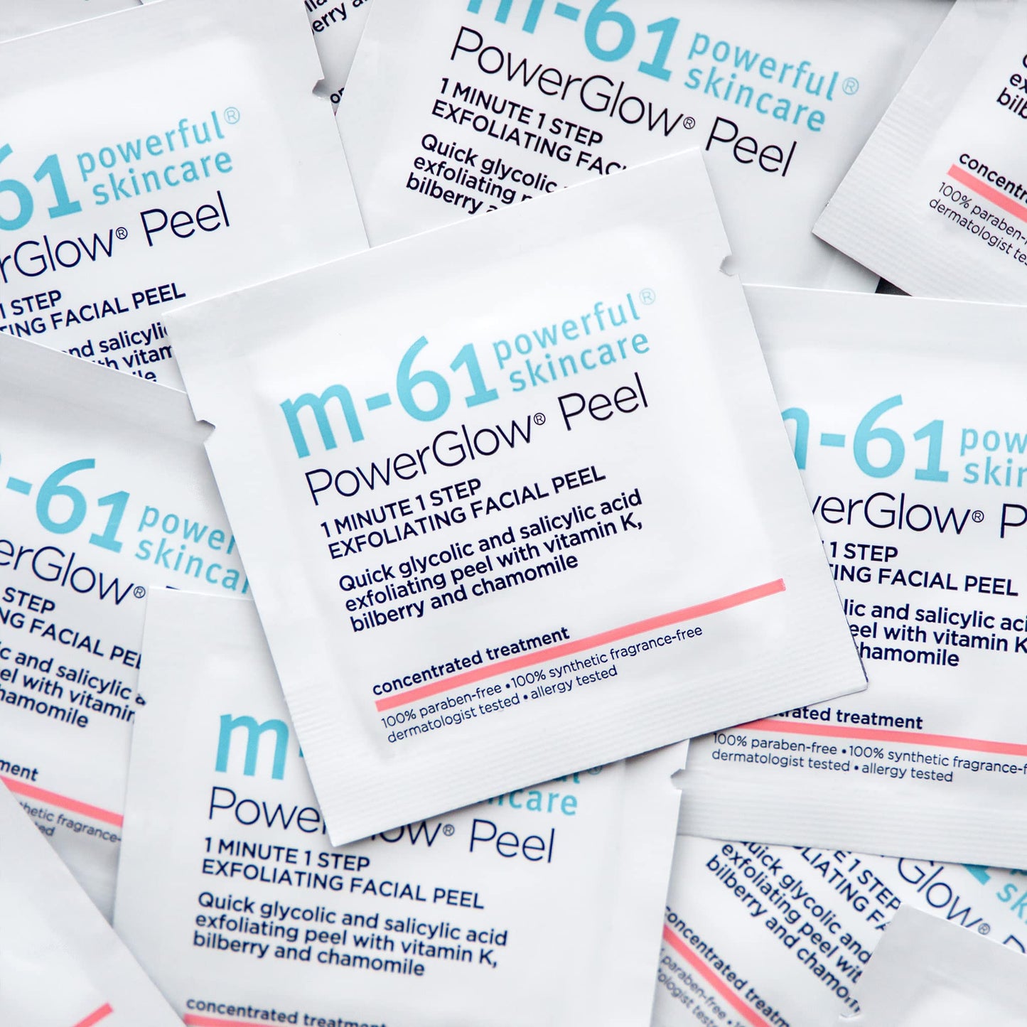 m-61 PowerGlow Peel | Exfoliating Facial Peel With Glycolic, Salicylic Acid. 1 Minute, 1 Step - 30 Treatments