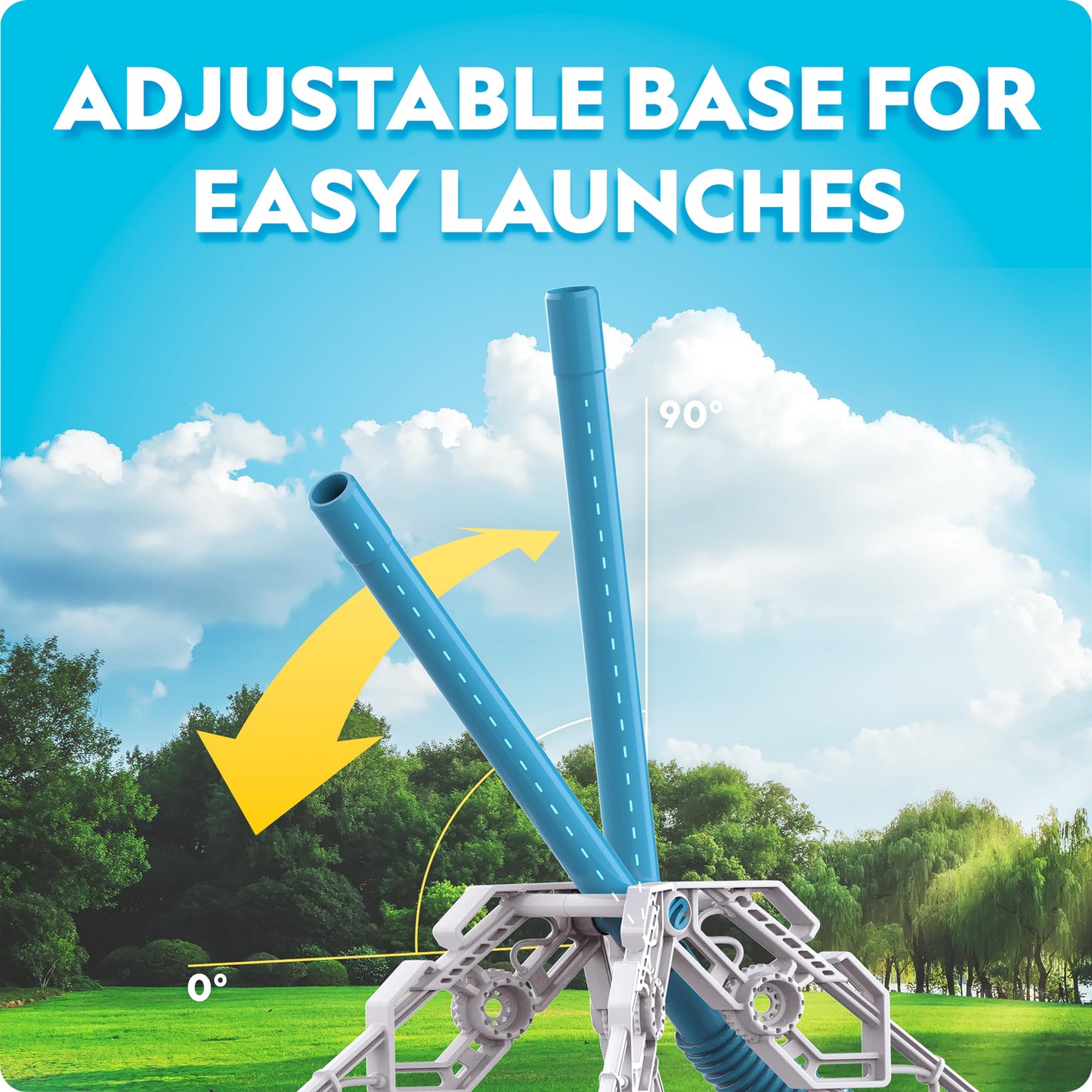 National Geographic Air Rocket Launcher Toy - Launch Glow-in-the-Dark Rockets Up to 100 Ft, Outdoor Fun for Kids 8-12, Rocket Kit Toy