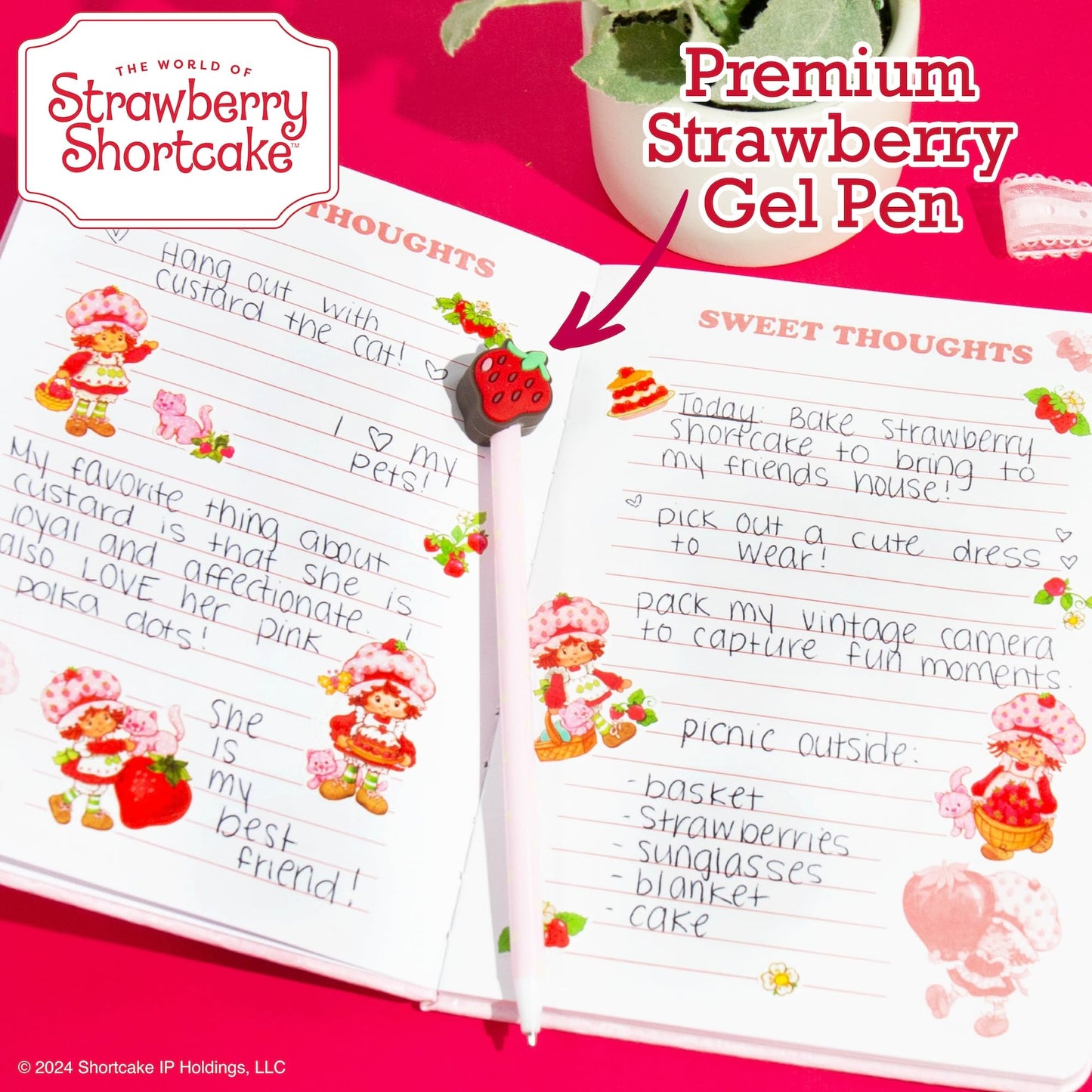 Strawberry Shortcake Journal Set for Girls – Includes Pen, Scented Stickers & Stationery Kit | Birthday Gift for 8-Year-Olds