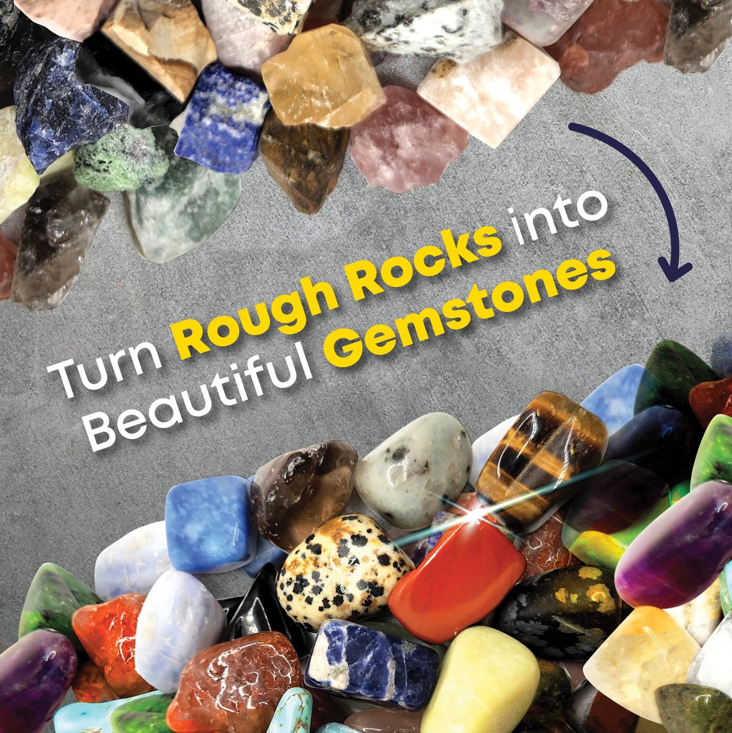 Dan&Darci Rock Tumbler Refill Kit – 3.5 lbs Grit & Poly Pellets, Polishing Media for Stones, Tumblers, and Rock Polishing Supplies