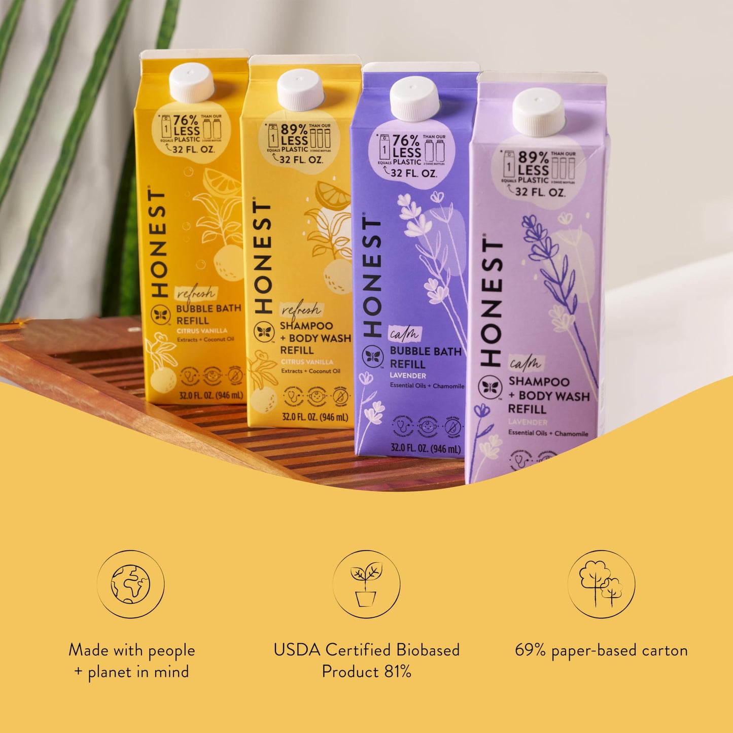 The Honest Company 2-in-1 Cleansing Shampoo & Body Wash Refill | Gentle, Tear-Free, Hypoallergenic Baby Wash | Citrus Vanilla, 32 fl oz