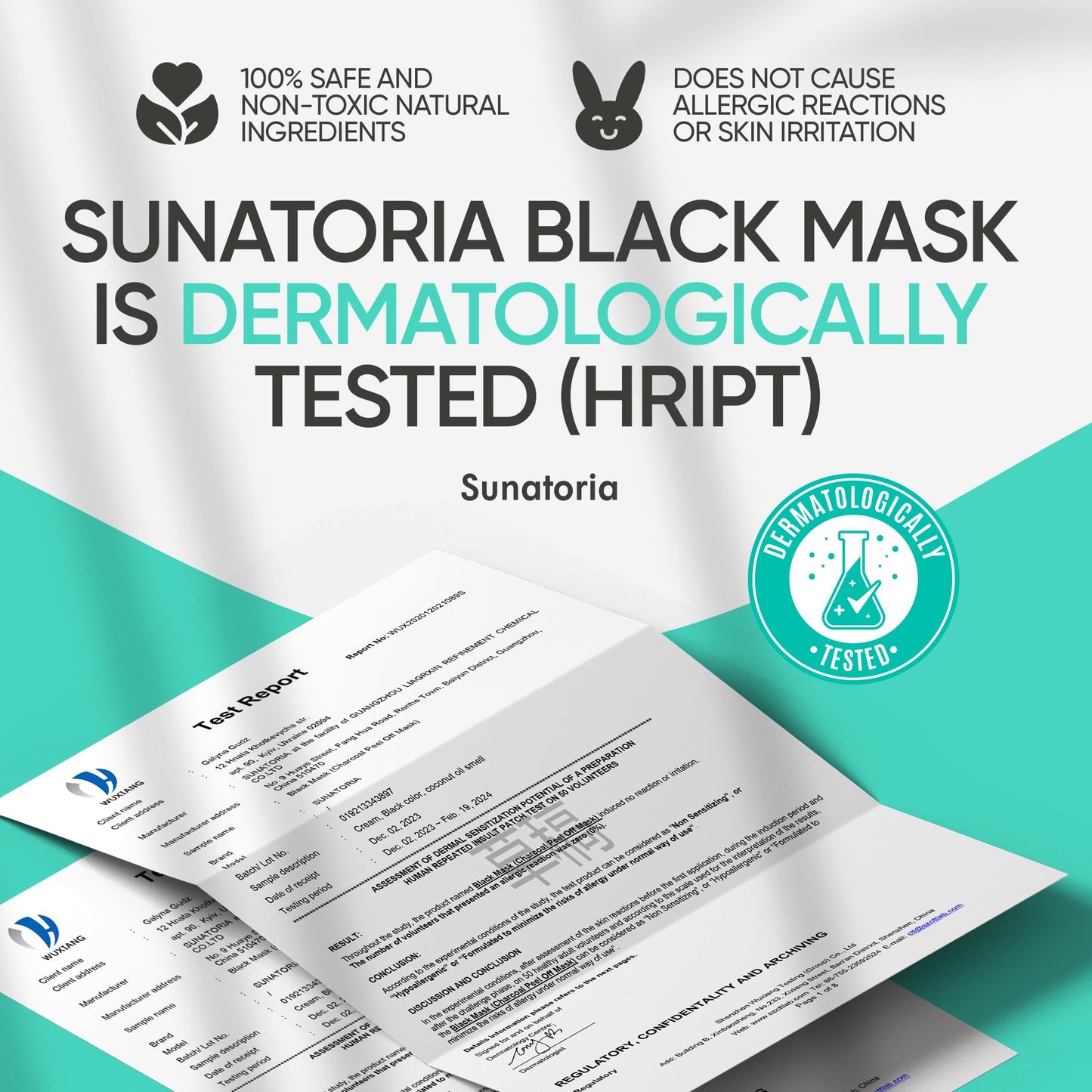 SUNATORIA Activated Charcoal Peel-Off Mask - Deep Pore Blackhead Remover for Men & Women, Nose & Face Care, Pore Cleaner