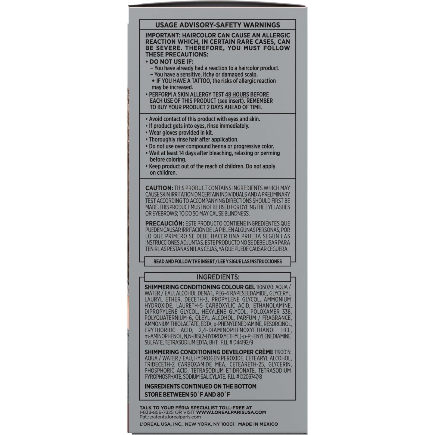 L'Oreal Paris Feria Multi-Faceted Shimmering Permanent Hair Color, B61 Downtown Brown (Hi-Lift Cool Brown), Pack of 1, Hair Dye