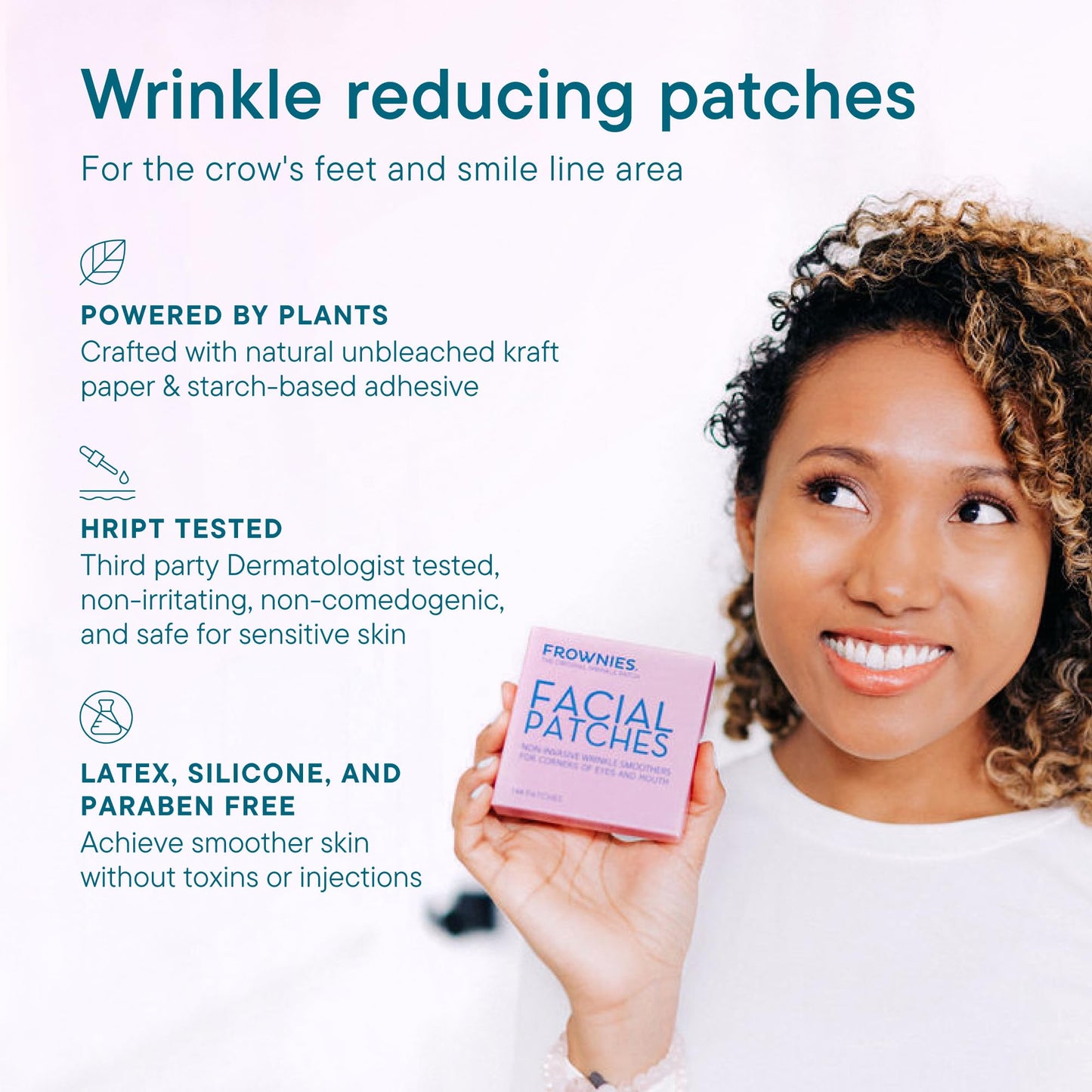 Frownies Anti-Wrinkle Facial Patches for Eyes & Mouth, Hypoallergenic, Smooth Crow’s Feet & Smile Lines Overnight, 144 Patches