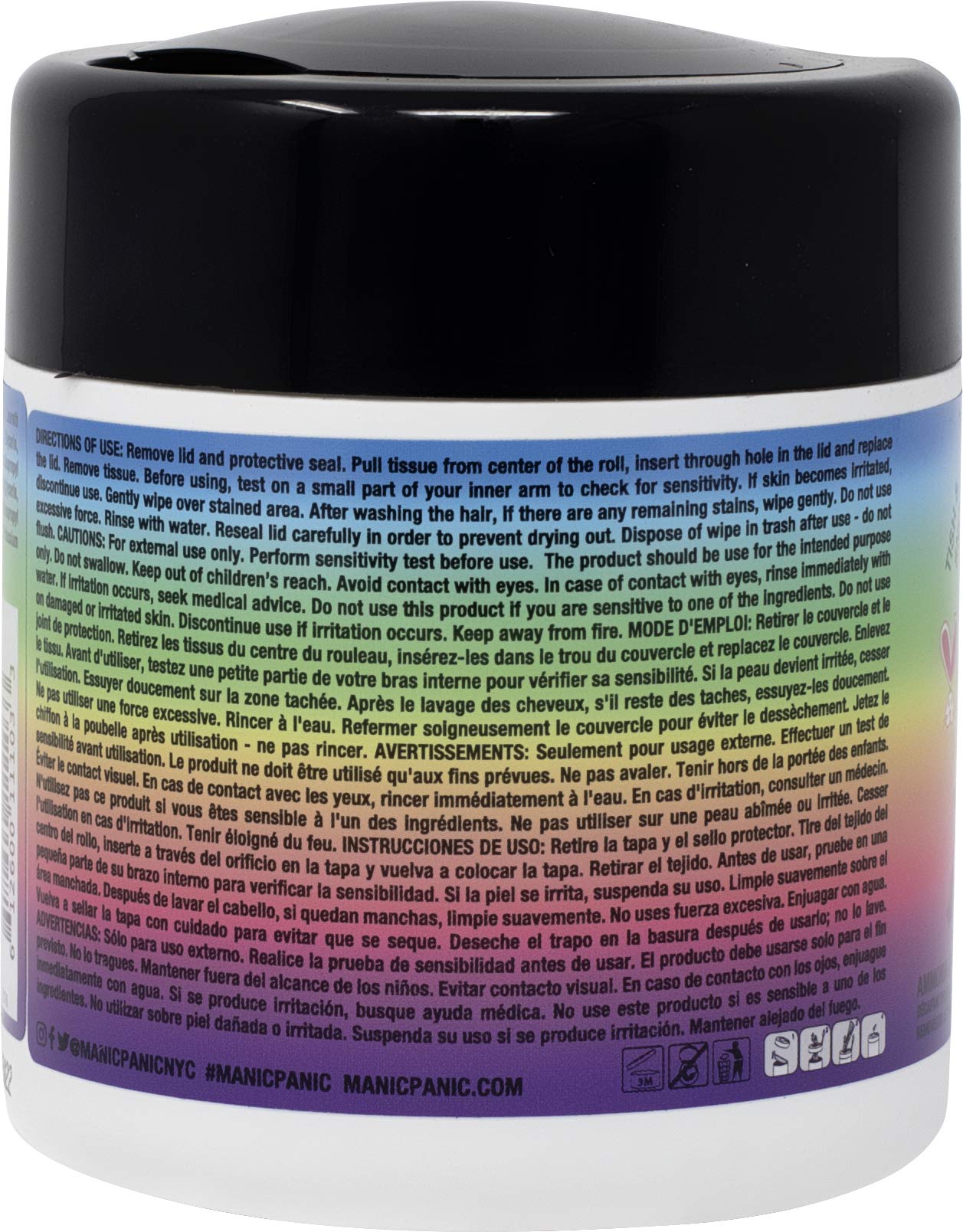 MANIC PANIC Dye Away Hair Color Remover Wipes – Ammonia-Free, Removes Semi & Permanent Dye from Skin, Vegan & Cruelty-Free, 50 Count