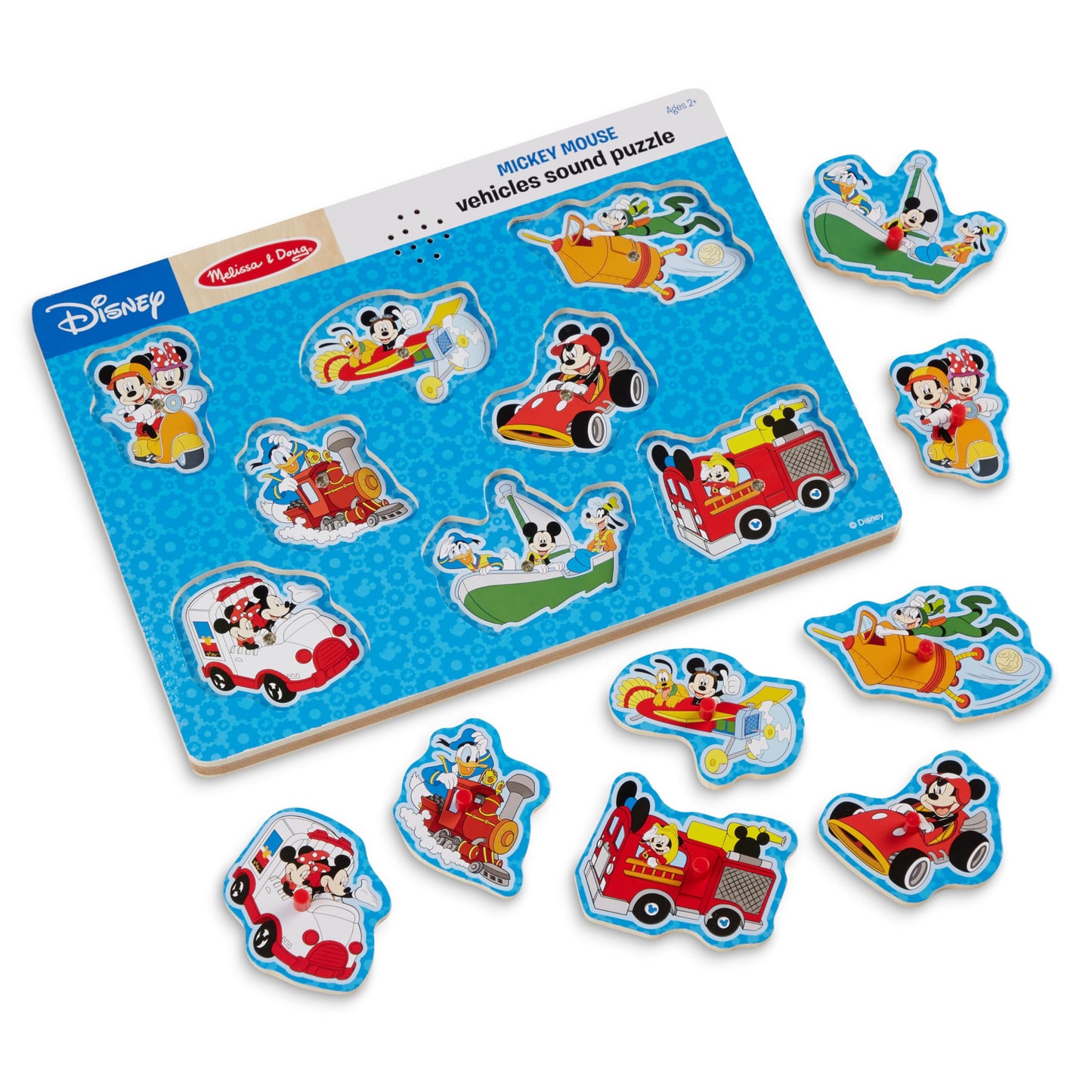 Melissa & Doug Disney Mickey Mouse and Friends Vehicles Sound Puzzle (8 pcs)