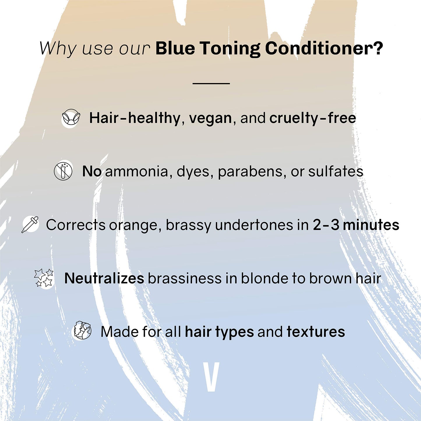 oVertone Blue Toning Conditioner - Neutralizes Brassiness for Blonde & Light Brown Hair - Hydrating with Shea Butter & Coconut Oil - Vegan, Paraben-Free, 8 oz