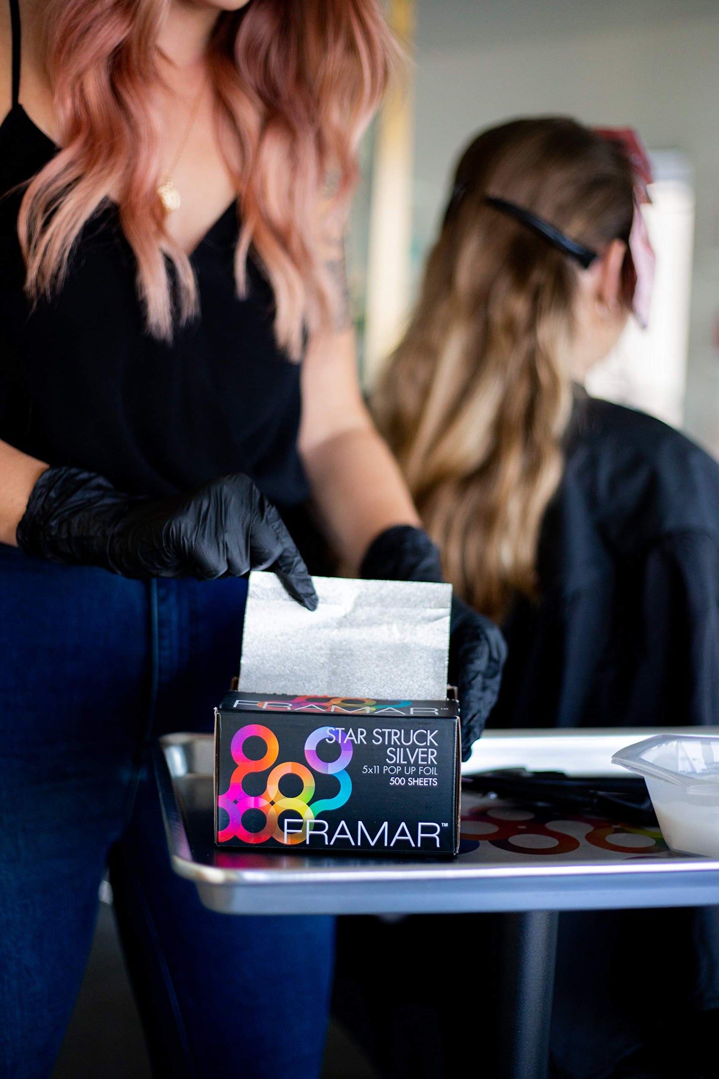 Framar Silver Hair Foil Sheets – 500 Pop-Up Aluminum Foils for Highlighting, Balayage & Coloring – Non-Slip Salon Foils for Stylists