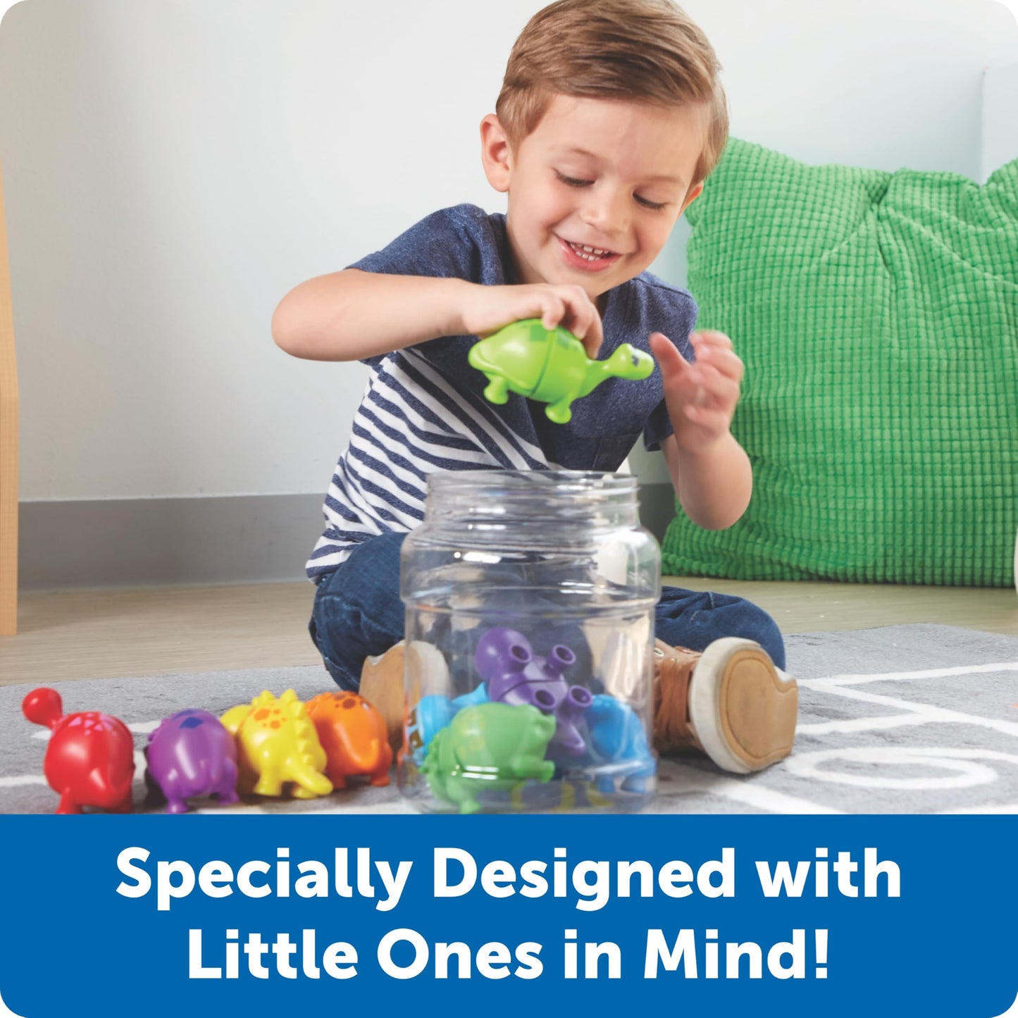 Learning Resources Snap-n-Learn Dinosaur Toys – Mini Figures, Matching Game, Sensory Bin, Toddler Travel, Montessori Counting & Motor Skills