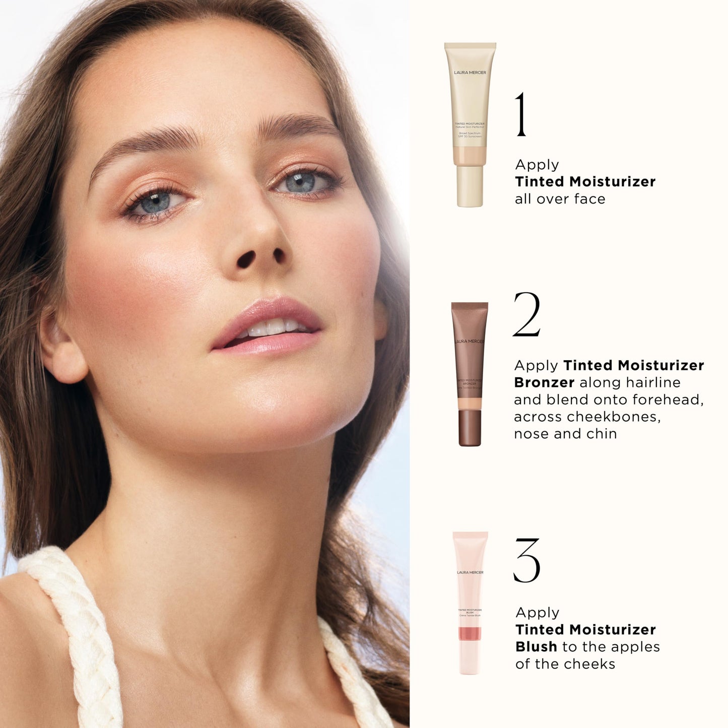 Laura Mercier Tinted Moisturizer Bronzer – Sheer, Buildable Cream, 12HR Hydrating Wear, Weightless, Non-Comedogenic, 6 Shades, Sundrop