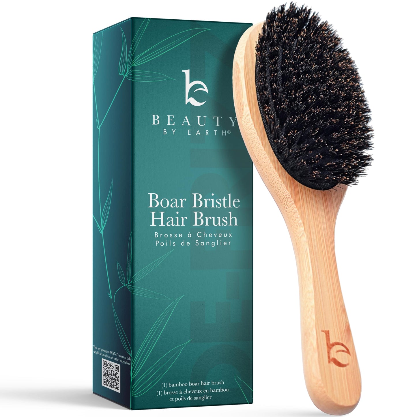 Boar Bristle Hair Brush for Women and Men, Natural 100% Soft Boars Hairbrush for Fine and Thin Hair