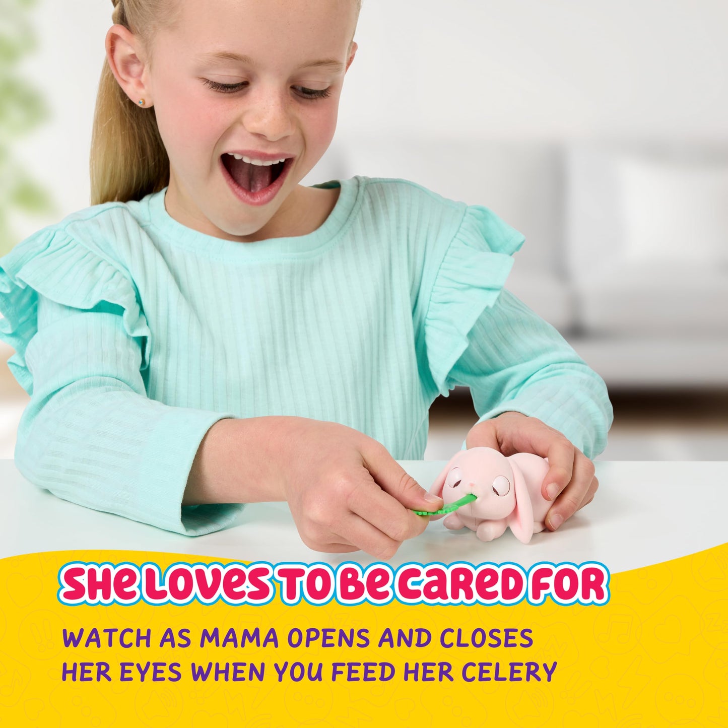 Little Live Pets Bunny Mini Interactive Toy Set, Hutch Animal Playset with 3 Surprise Babies, 20+ Sounds, Bunny Accessories for Girls Ages 3+