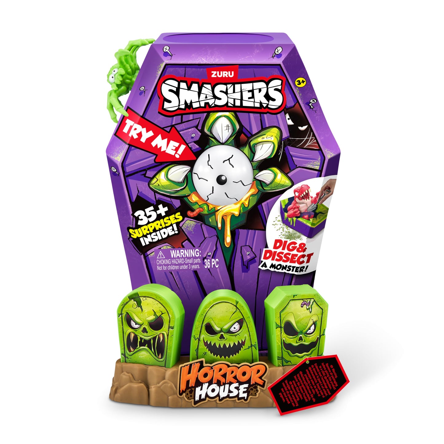 Smashers Mega Horror House (Green) by ZURU, Interactive Toy, Collectable Toy for Kids and Teens