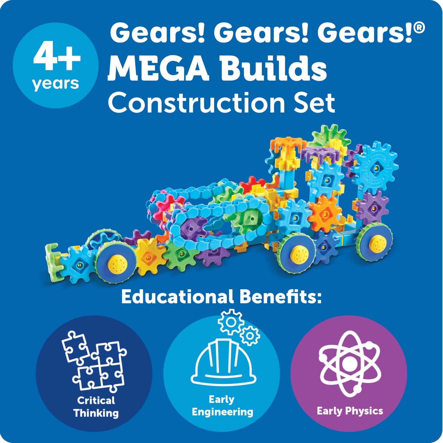 Learning Resources Gears! Gears! Gears! Mega Builds – STEM Building Toys for Toddlers, Fine Motor Skills, Science & Construction Kit