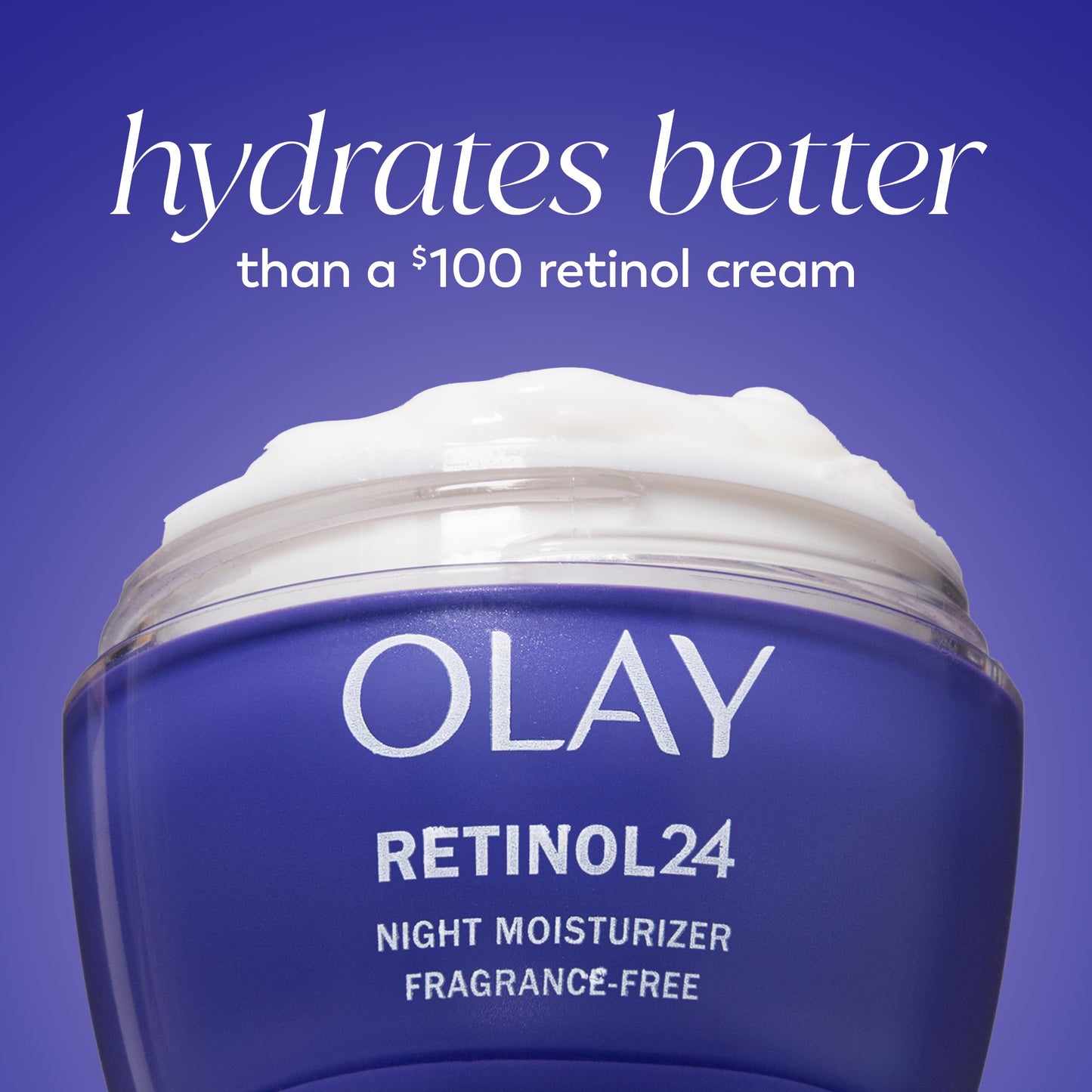 Olay Retinol 24 Night Face Moisturizer Trial Size, Anti-Aging, Smooths Fine Lines & Wrinkles, Fragrance-Free, Non-Greasy, 0.5 oz