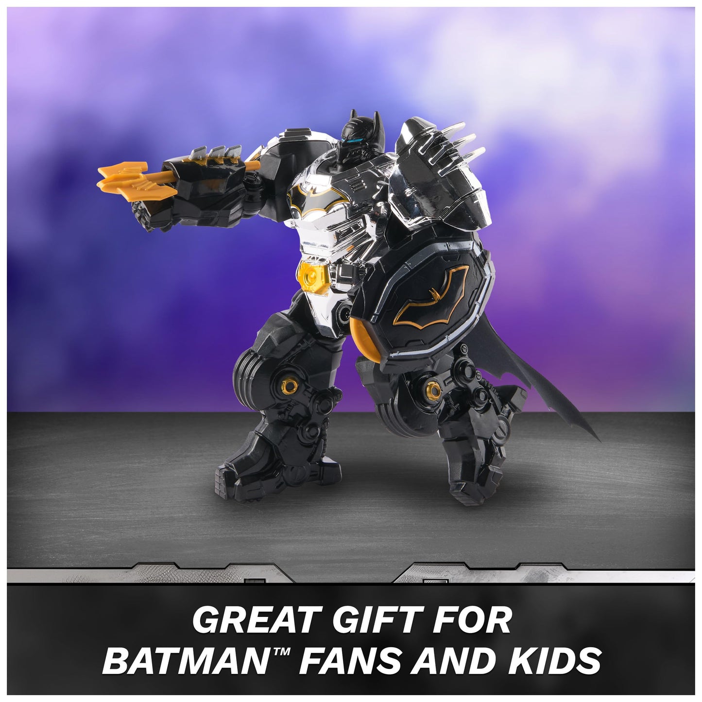 DC Comics Metal Force Batman 6" Action Figure with 4" Mini Figure, Armor Suit & Blaster – Superhero Toy for Kids 4+