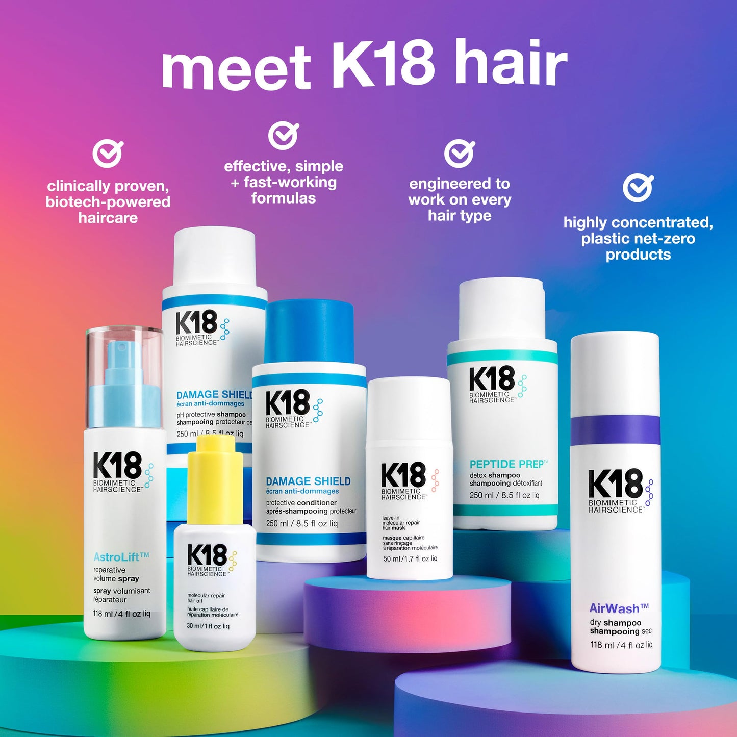 K18 Molecular Repair Hair Oil, Weightless Oil for Stronger, Healthier Hair, Suitable For All Hair Types, 0.34 Fl Oz