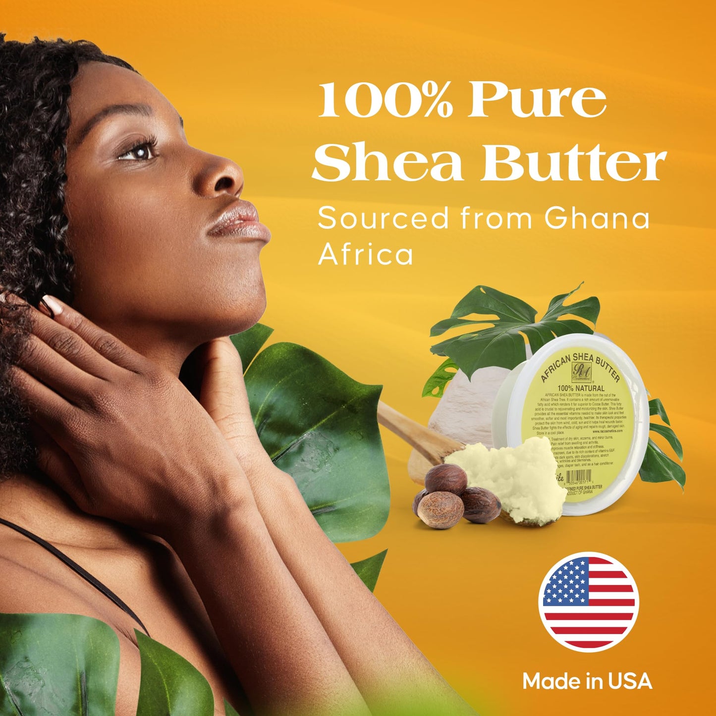 RA Cosmetics 100% Pure Shea Butter, Ivory 8oz – Natural Body Butter for Dry Skin, Wrinkles, Stretch Marks & Blemishes, Ultra-Rich Moisturizer
