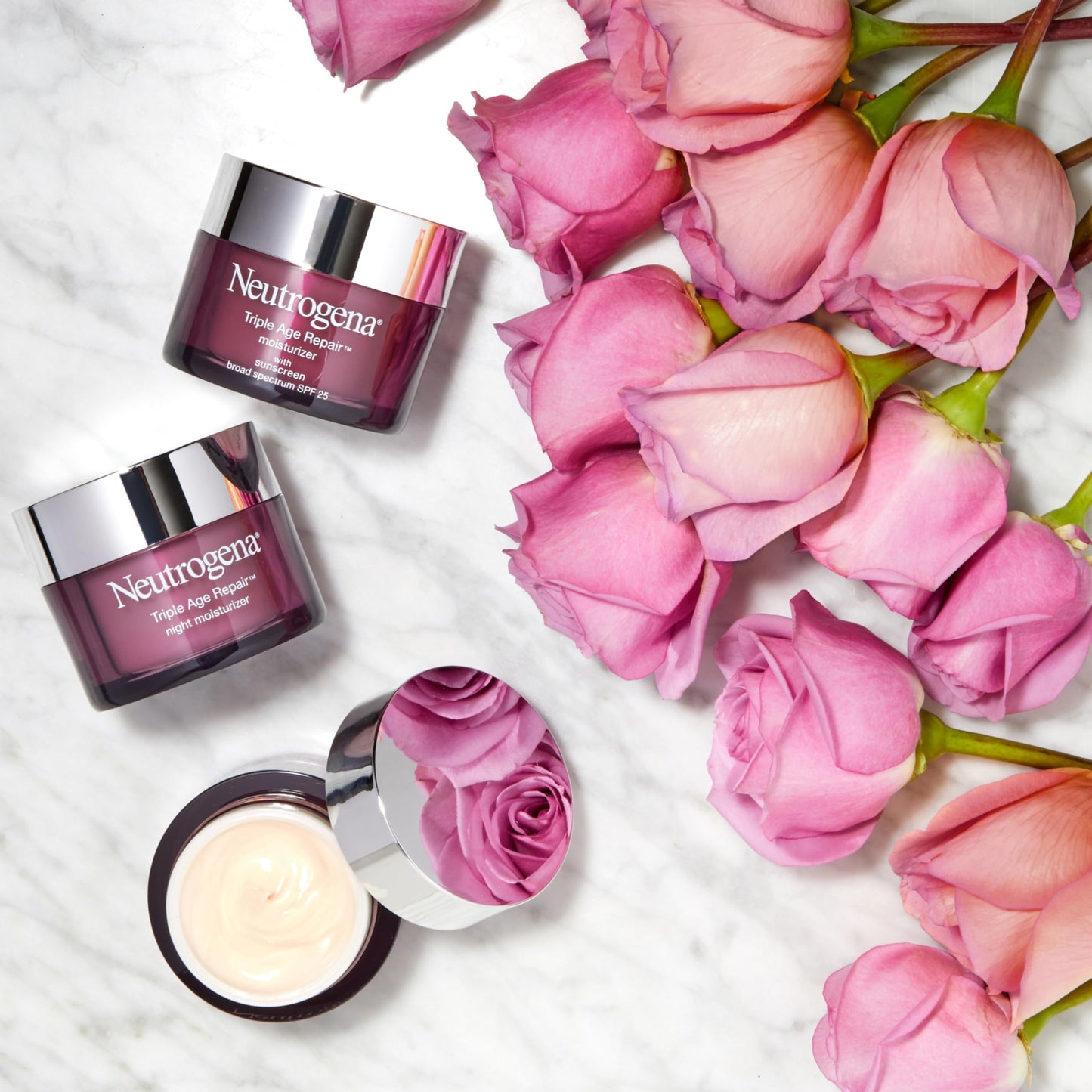 Neutrogena Triple Age Repair Face Moisturizer with Hexinol & Vitamin C, SPF 25 Anti-Wrinkle Cream, Firms Skin, 1.7 oz