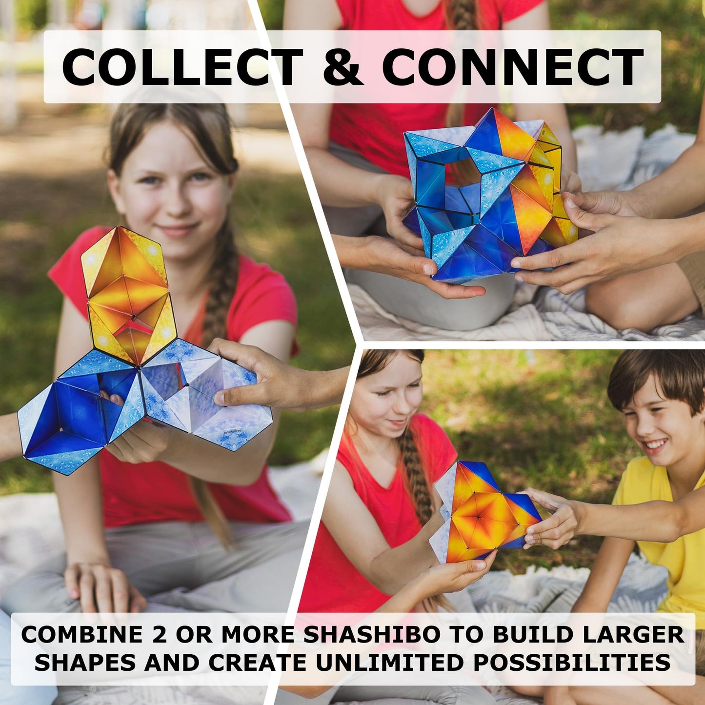 SHASHIBO Shape Shifting Box – Fidget Cube with 36 Rare Earth Magnets, Transforms into 70+ Shapes, Sensory Toy Gift for Kids, Teens & Adults (Polar)