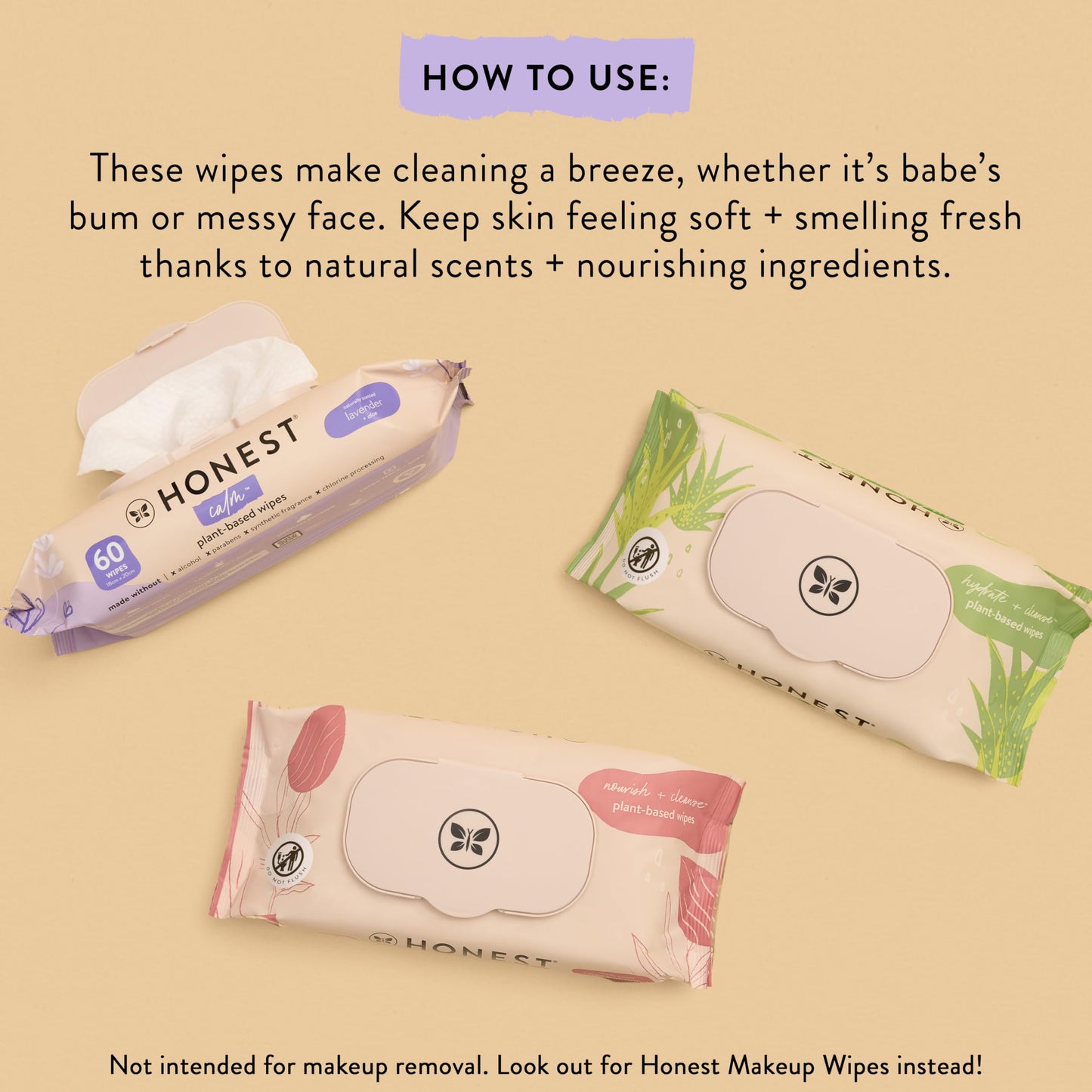 The Honest Company Hydrate & Cleanse Wipes – 60 Count, 99% Water, Plant-Based, Hypoallergenic with Aloe & Cucumber, Multi-Tasking Care