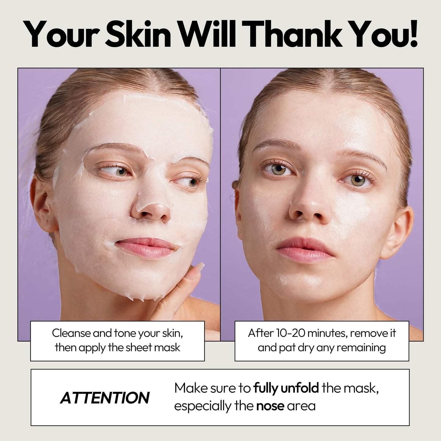 LAPCOS Collagen Sheet Mask 5-Pack – Firming Daily Face Mask with Collagen Peptides, Anti-Aging, Wrinkle Reduction, Hydrating, Korean Beauty