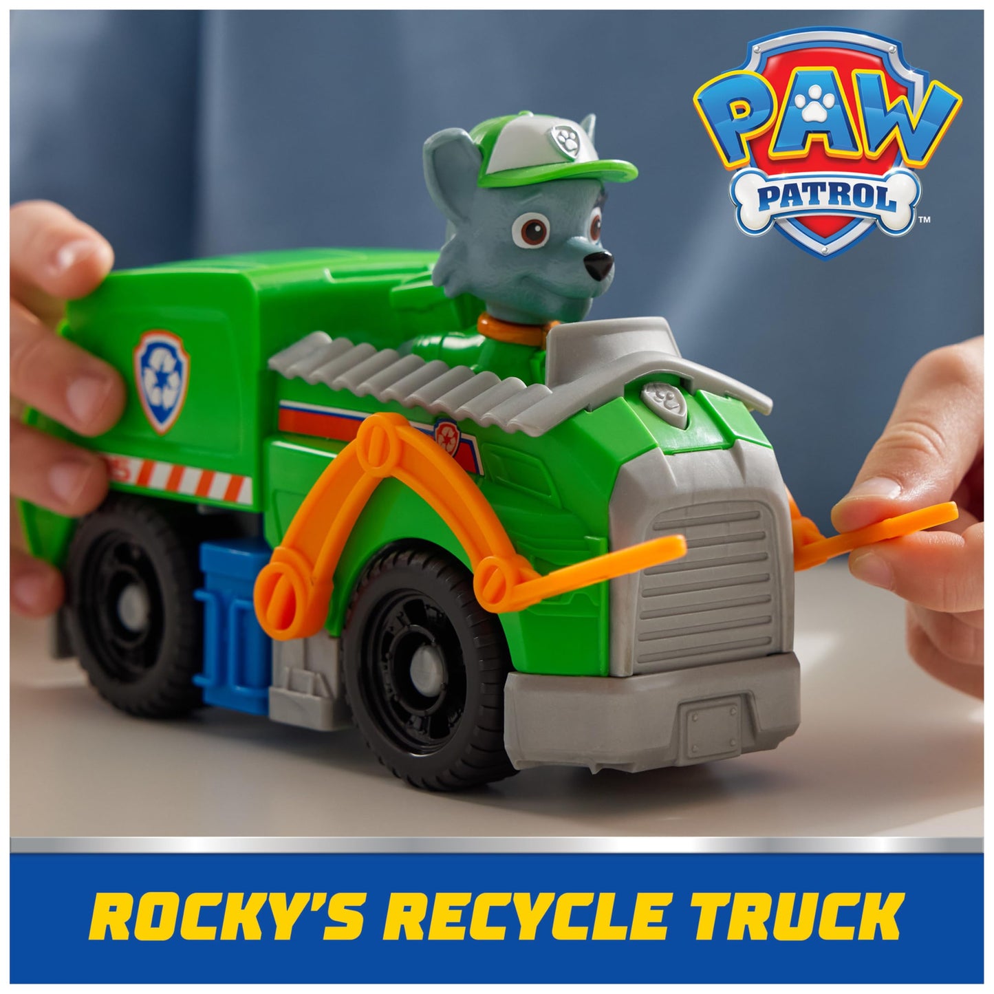 Paw Patrol, Rocky’s Recycle Truck, Toy Vehicle with Collectible Action Figure, Sustainably Minded Kids Toys for Boys & Girls Ages 3 and Up