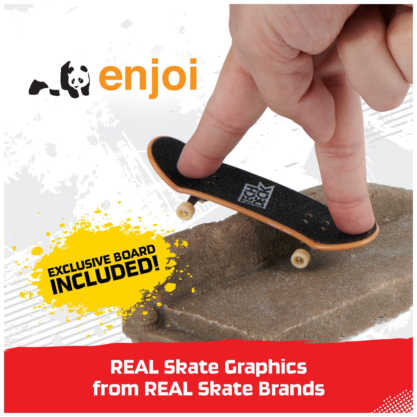 TECH DECK DIY Concrete Modeling Playset with Enjoi Fingerboard, Rail & Molds | Reusable Skatepark Kit Toy for Kids Boys & Girls Ages 6+