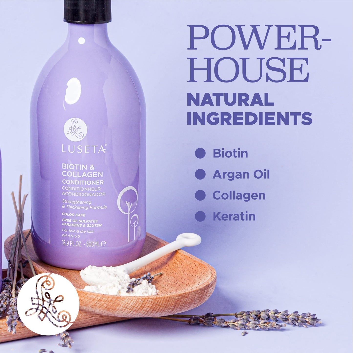 Luseta Biotin & Collagen Conditioner 16.9oz | Thickening Hair Conditioner for Hair Growth | Argan Oil Repair for Dry, Damaged Hair | Sulfate & Paraben Free