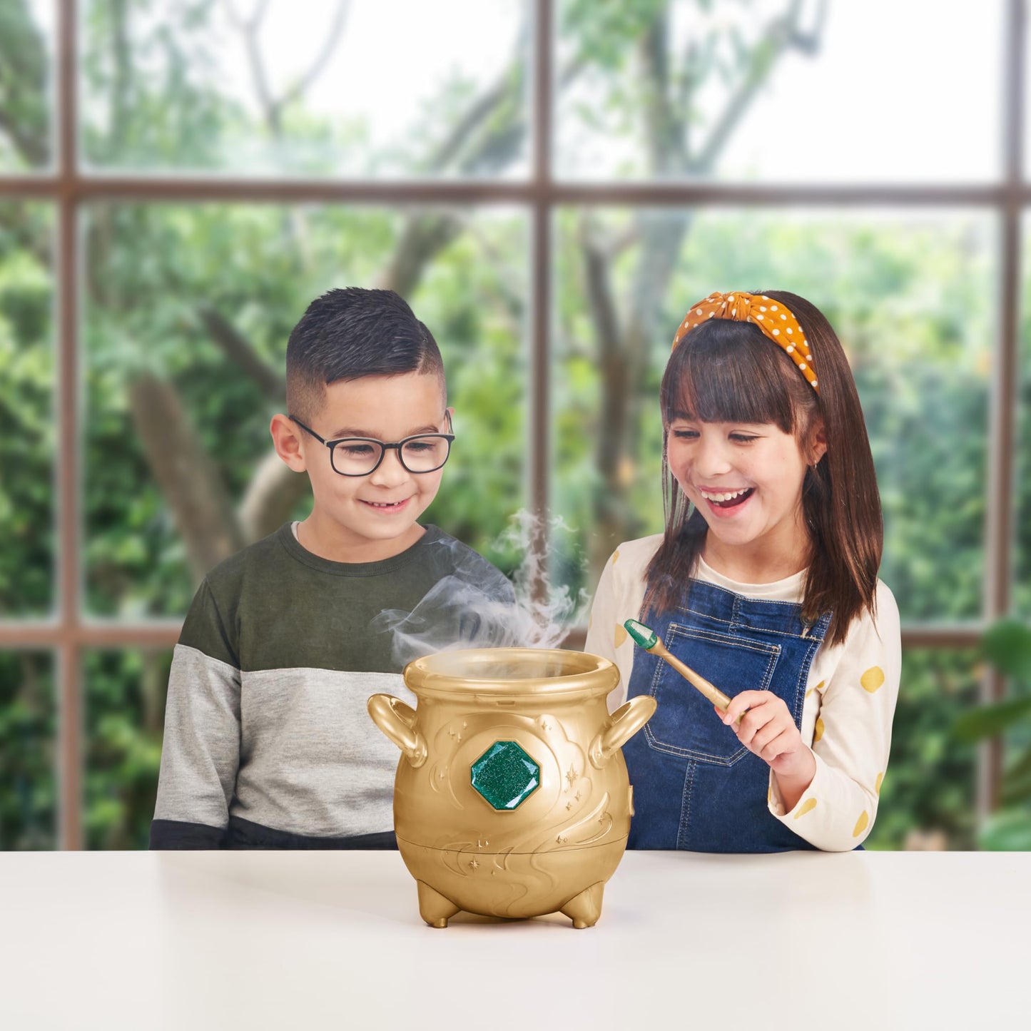 Magic Mixies Gold Cauldron with 8" Plush – Add Magic Ingredients & Follow Spell Book to Reveal Who You Magically Create