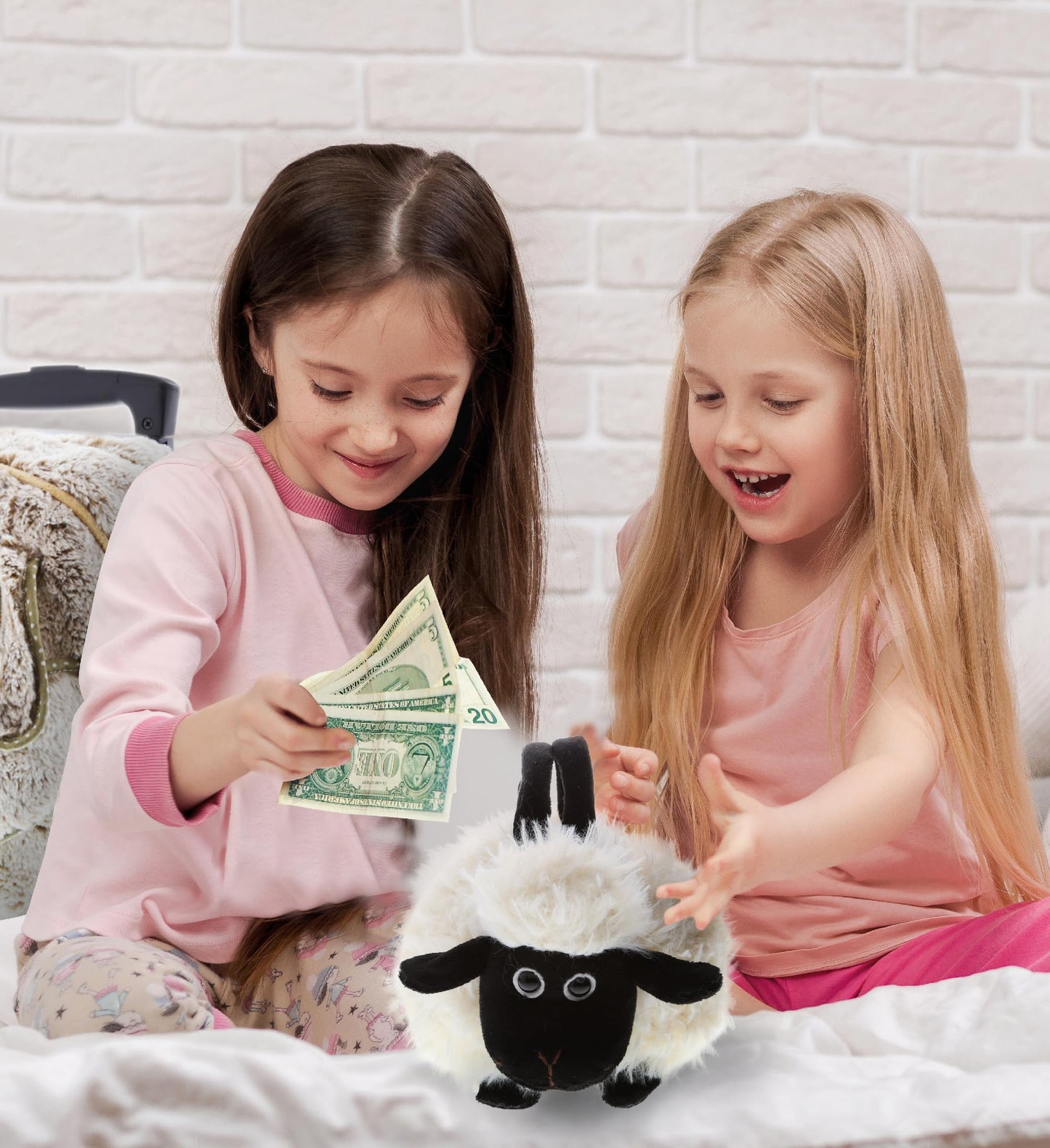 DolliBu Black Nose Sheep Plush Handbag - Super Soft Plush Stuffed Animal Purse for Children's Accessories, Kids Hand Bag Toy Purse for Girls & Boys