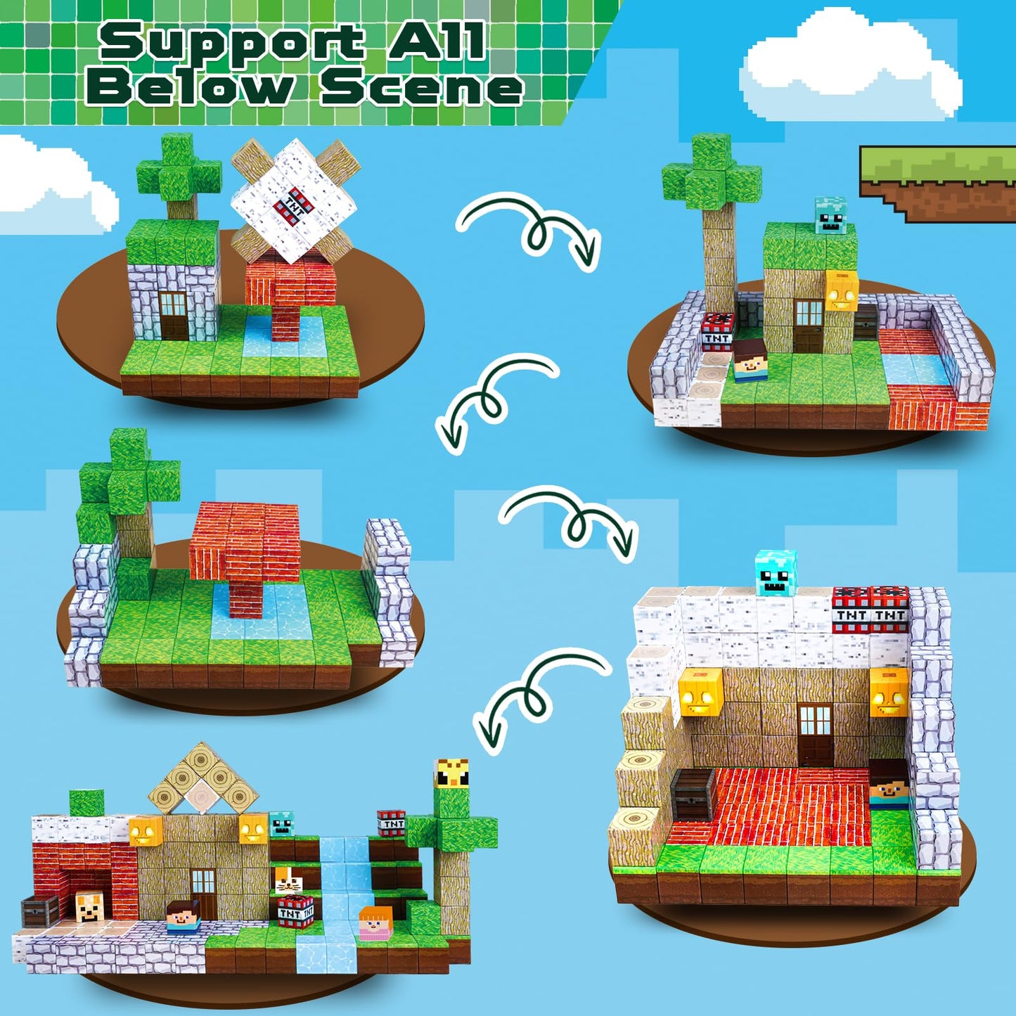 ToyUnited 150PCS Magnetic Building Blocks Set – STEM Magnet Cubes, Forest World Construction Toy for Kids Ages 3-8, Birthday & Easter Gift