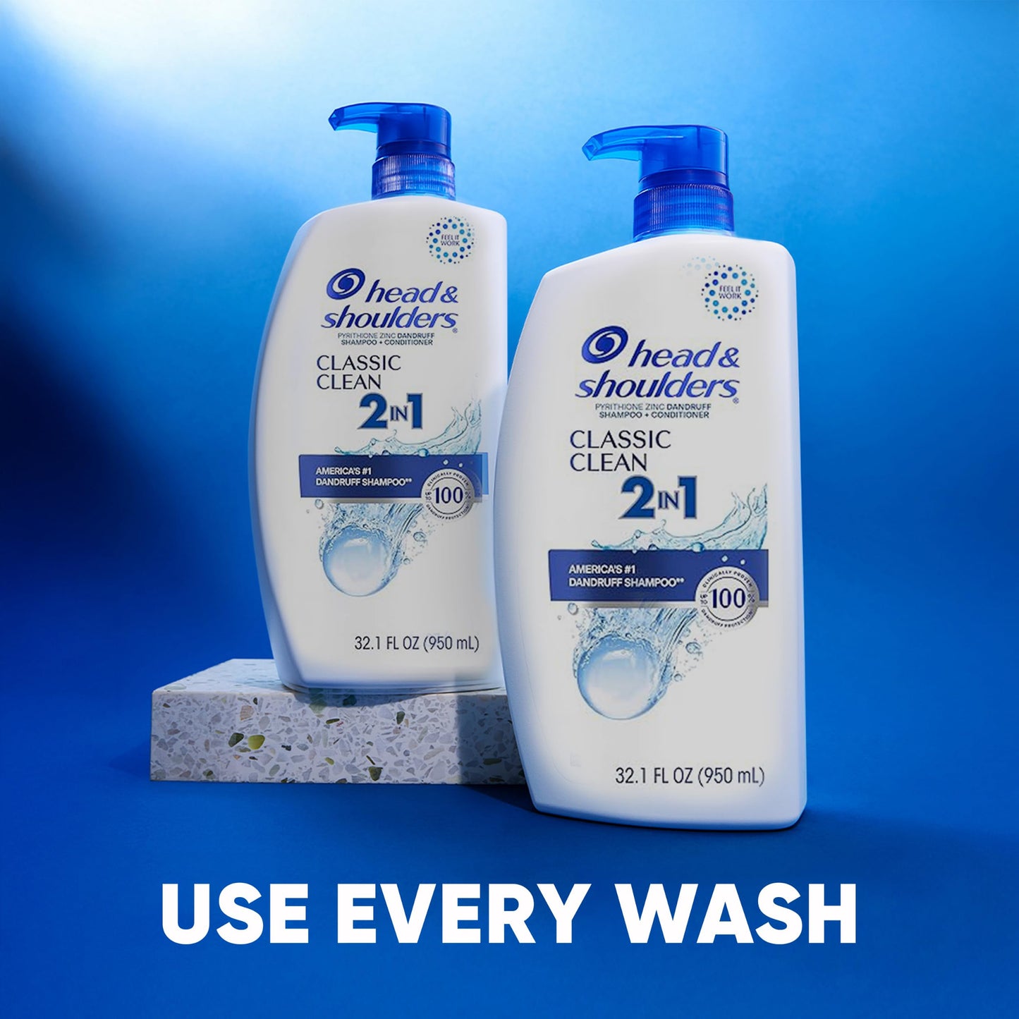Head & Shoulders 2-in-1 Classic Clean Anti-Dandruff Shampoo & Conditioner Twin Pack, Paraben-Free, Color-Safe, Fresh Scent, 32.1 Fl Oz (Set of 2)