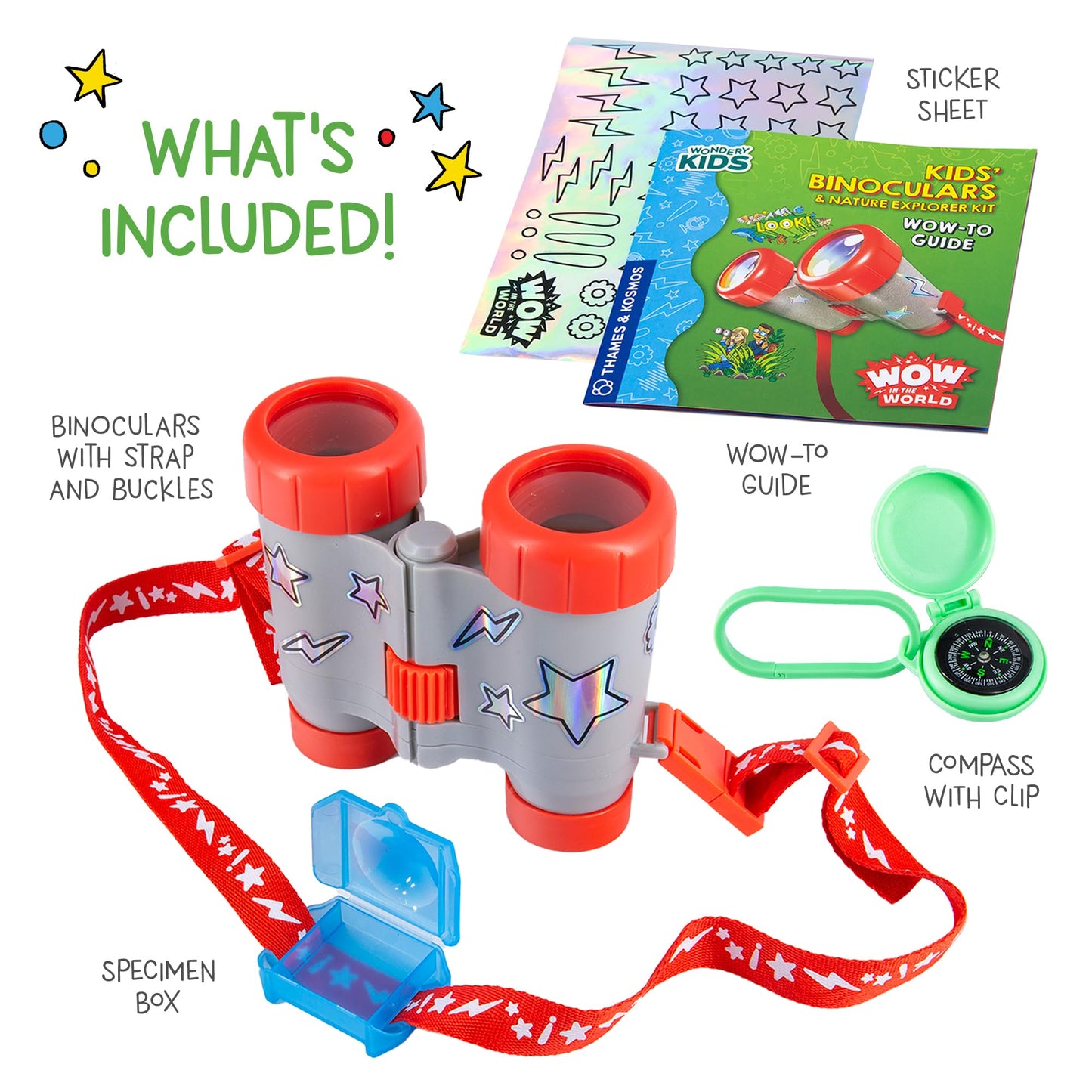 Wow in The World Kids’ Binoculars & Nature Explorer Kit – STEM Toy with Scavenger Hunt, Specimen Box, Audio Content & Bonus Tools, Ages 4+