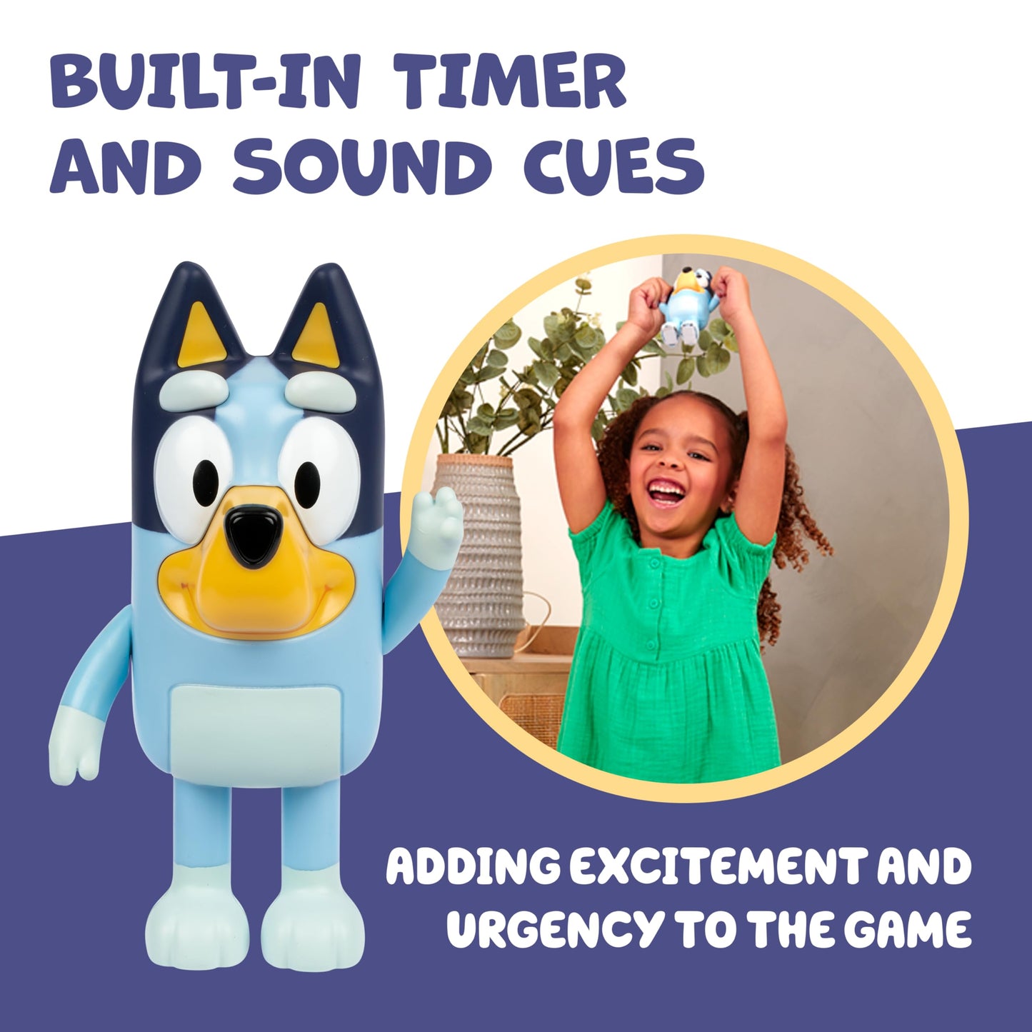 Bluey Game Hide and Seek Electronic Figure, Articulated, Musical Kids Figurines with Dance Mode, Interactive Play Toddler Figurine Toys for Ages 3+