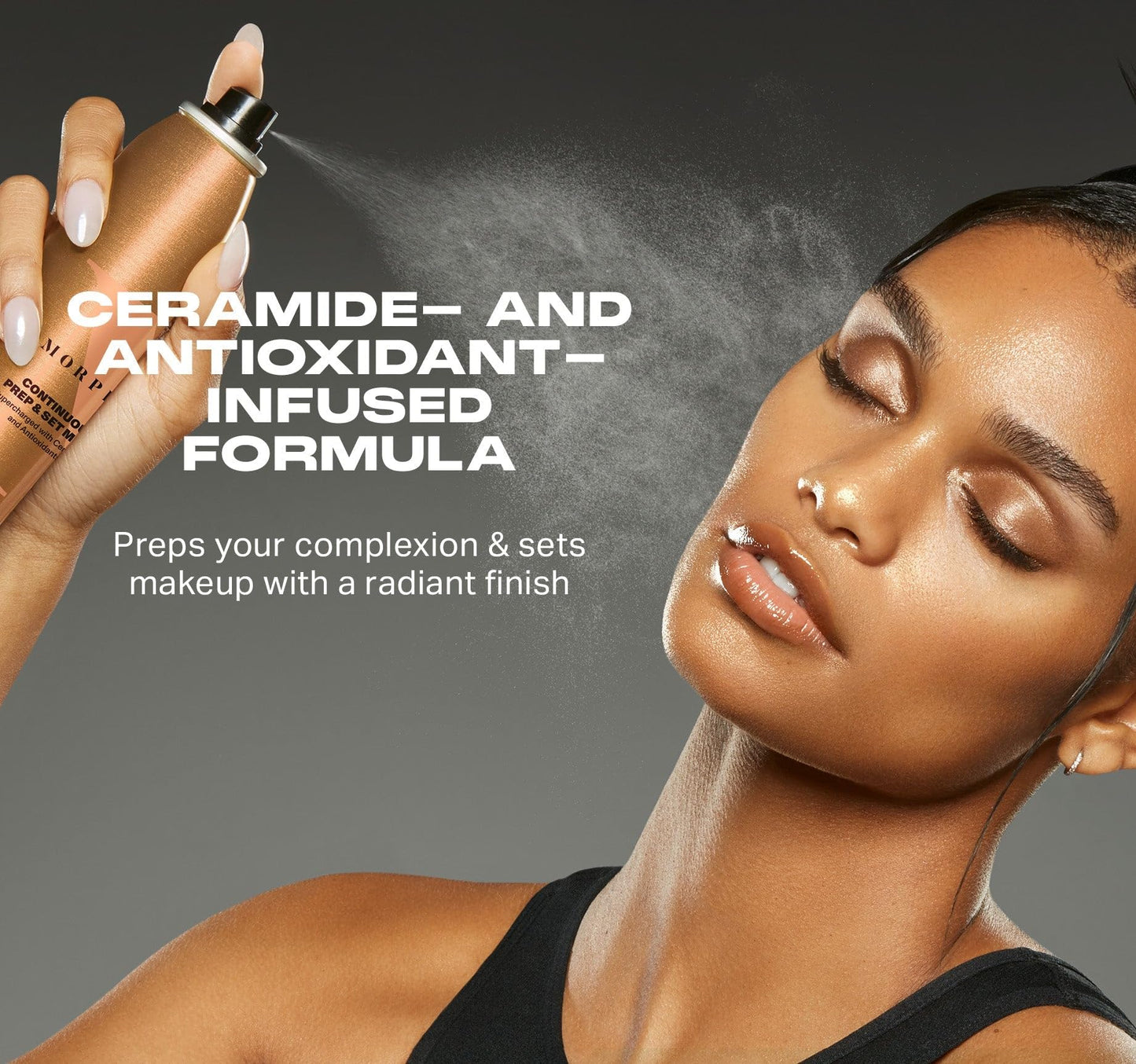 Morphe Jumbo Prep & Set Face Mist – Hydrating Setting Spray with Ceramides & Antioxidants for Radiant Makeup & Skin, 6.5 oz