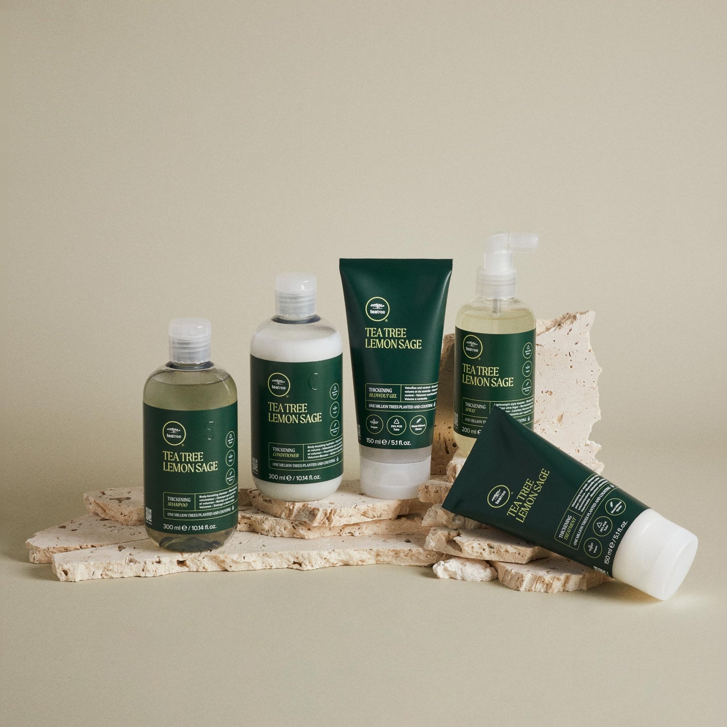 Tea Tree Lemon Sage Thickening Spray, Builds Body + Boosts Volume, For Fine Hair, 2.5 fl. oz.