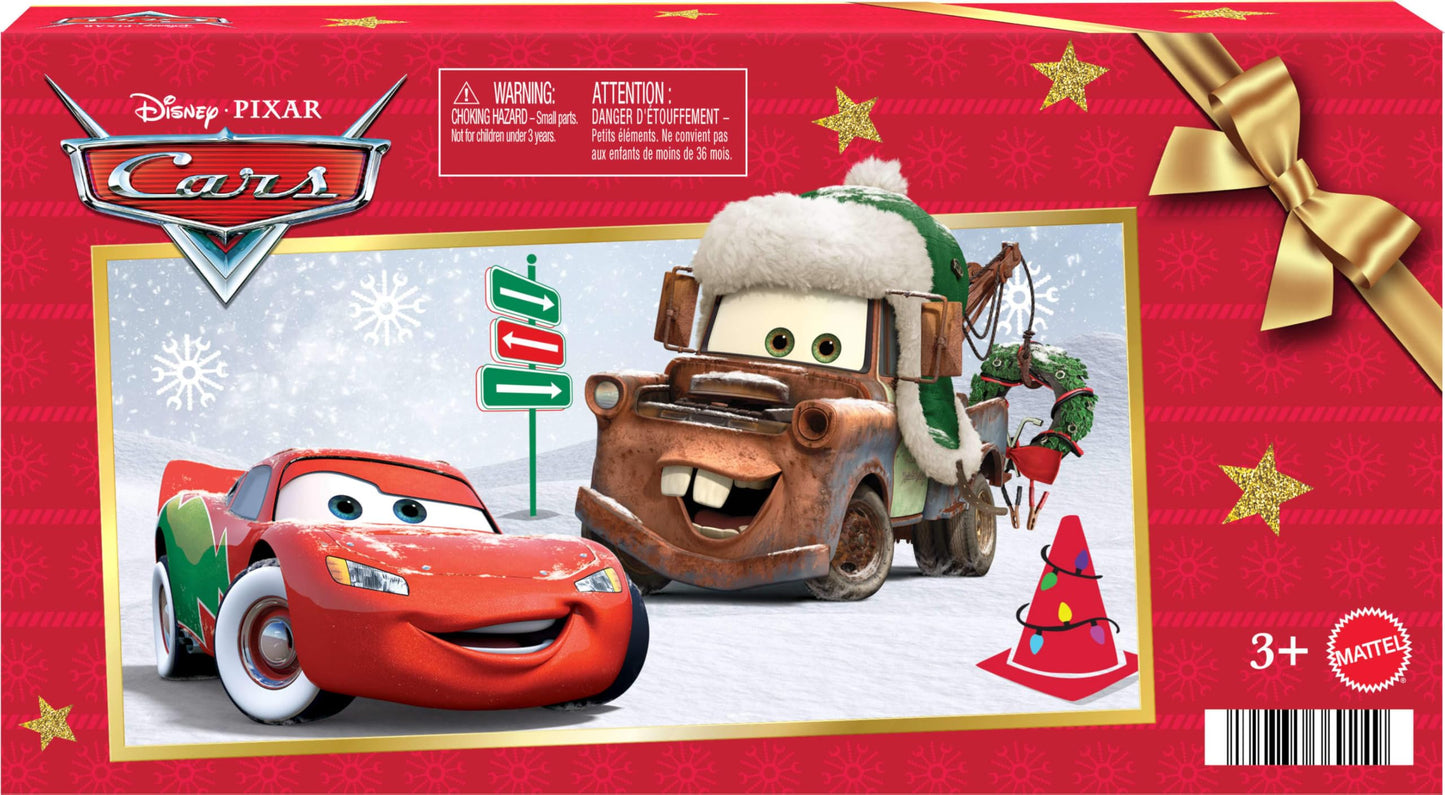 Mattel Disney Pixar Cars 5-Piece Winter Toy Set with Holiday Lightning McQueen & 2 Accessories – Amazon Exclusive