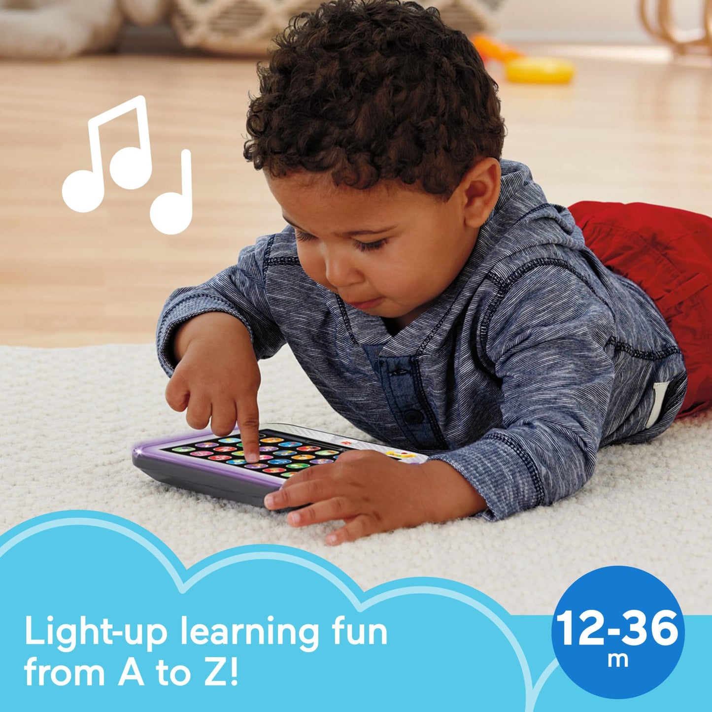Fisher-Price Toddler Learning Toy Laugh & Learn Smart Stages Tablet Pretend Computer with Music & Lights for Kids Ages 1+ Years