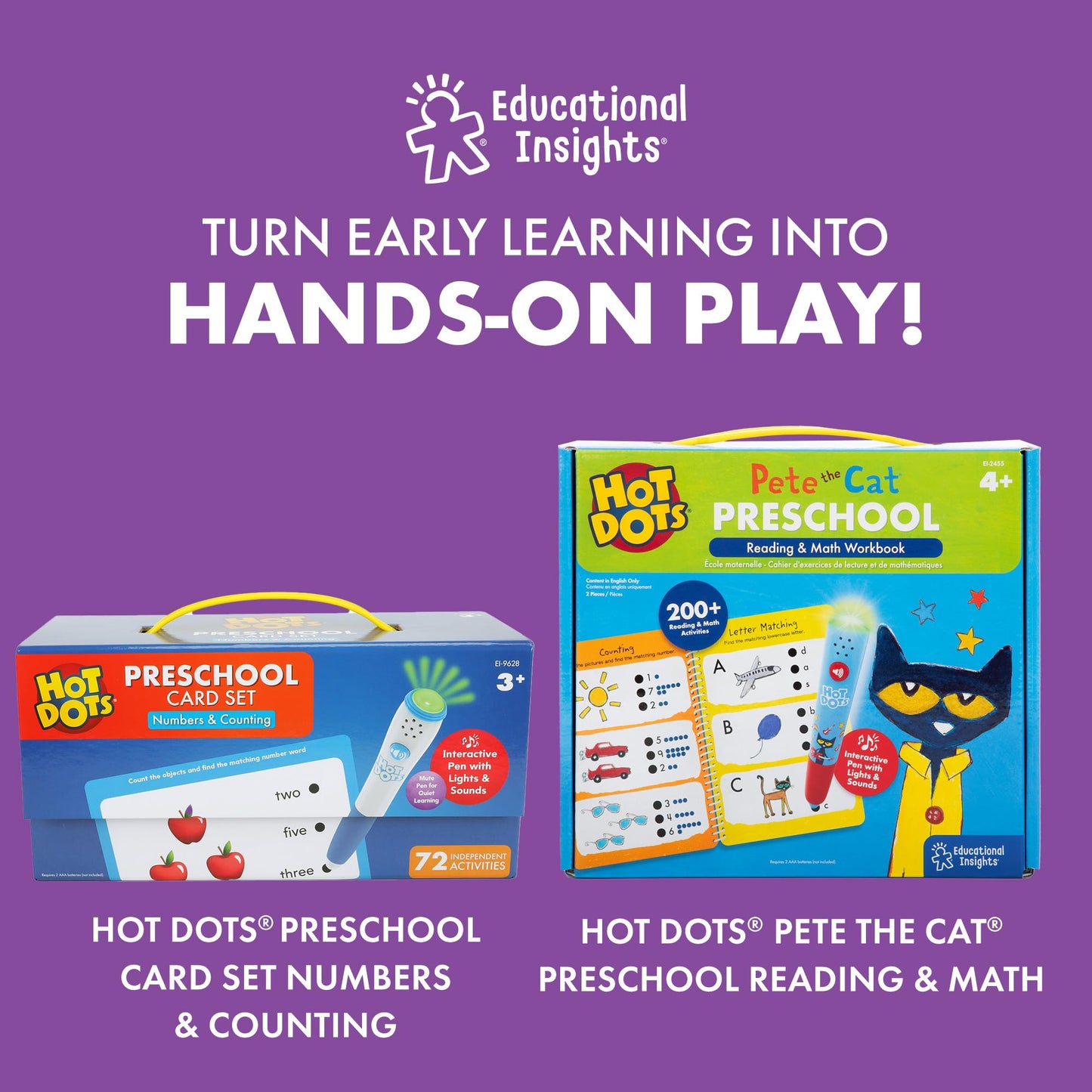 Educational Insights Hot Dots Alphabet Set – 72 Activities, Interactive Learning Pen & 36 Double-Sided Cards, Ages 3+