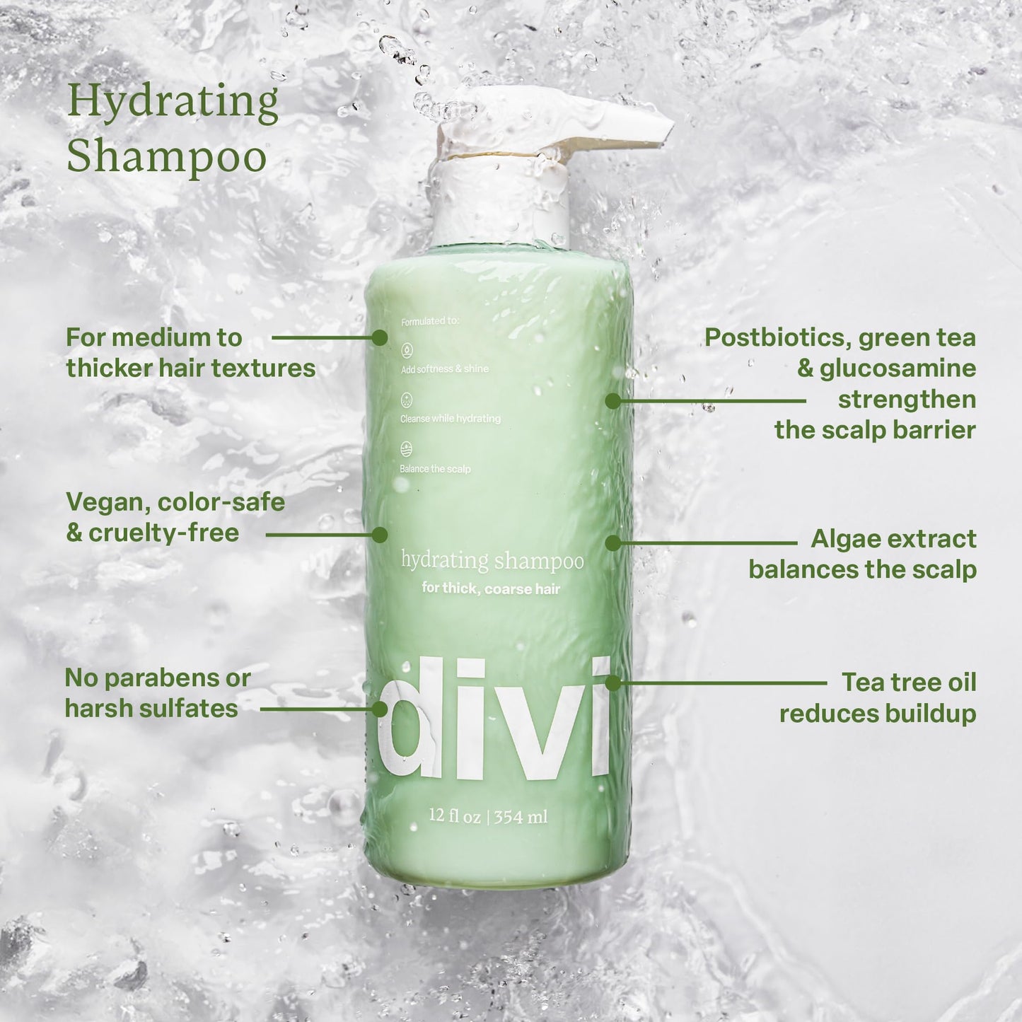 Divi Hydrating Shampoo & Conditioner Set – Cleanses, Removes Buildup, Hydrates & Strengthens All Hair Types, Vegan & Cruelty-Free
