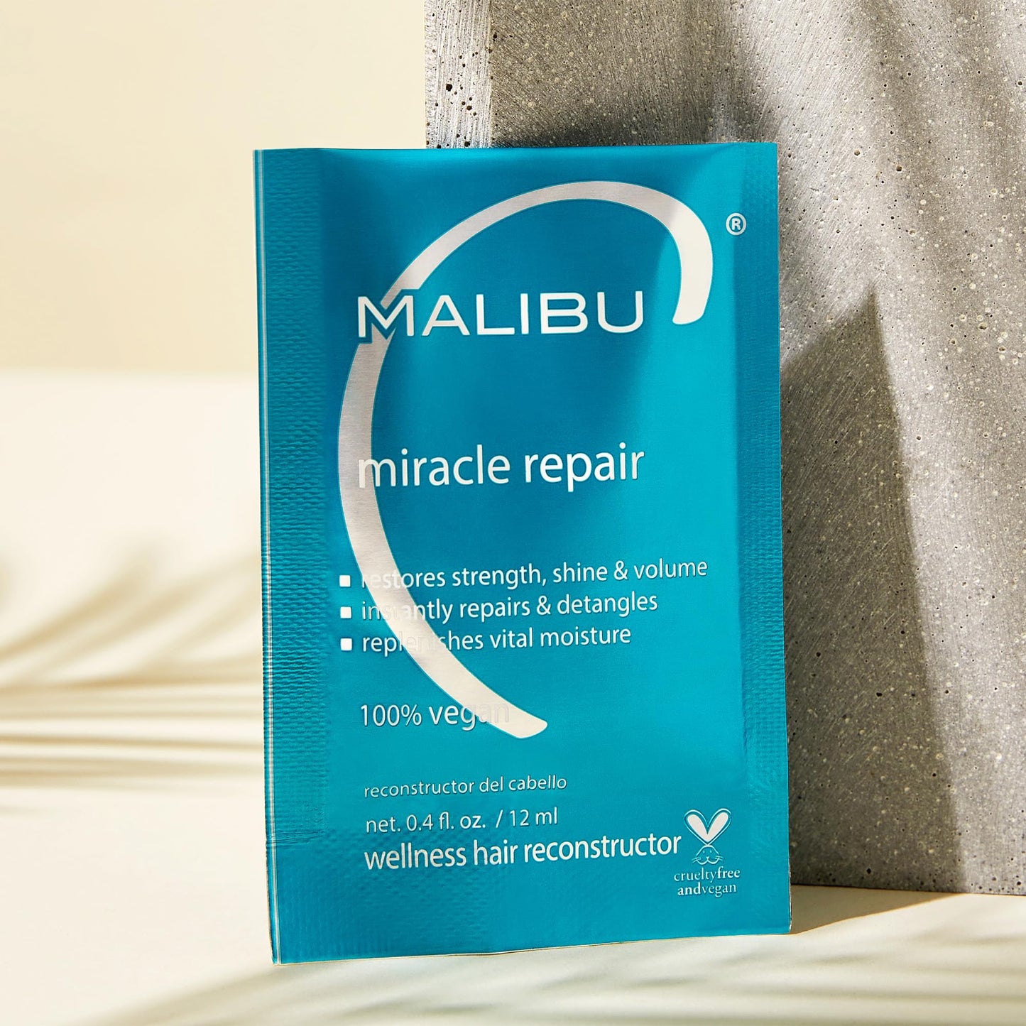 Malibu C Miracle Repair Hair Reconstructor Packet – Deep Nourishing Treatment with Flax Protein & Vitamin B5 for Damaged, Weak Hair Repair