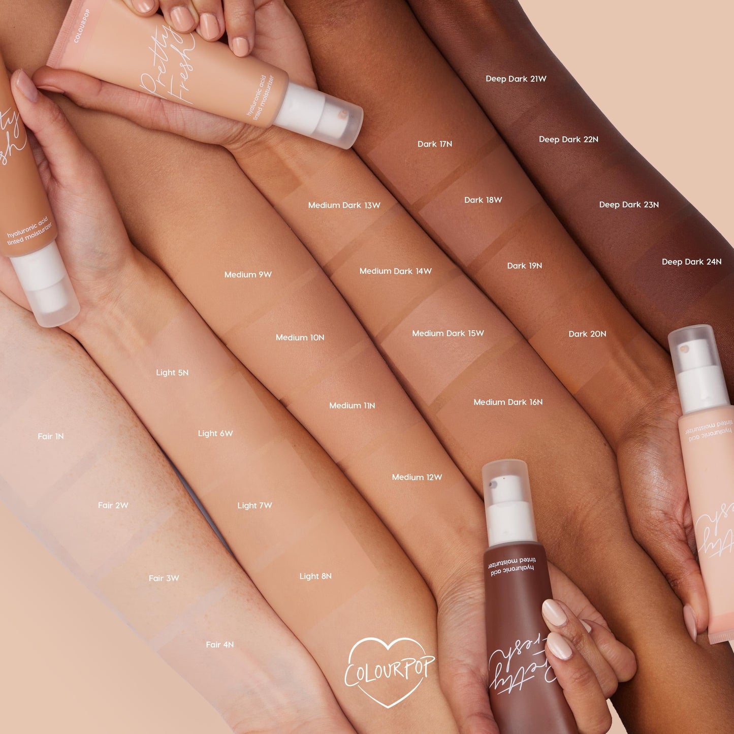 ColourPop Pretty Fresh Tinted Moisturizer – Hydrating Skin Tint with Hyaluronic Acid & Coconut Water, Lightweight Coverage, Light 8N, 1.45 oz